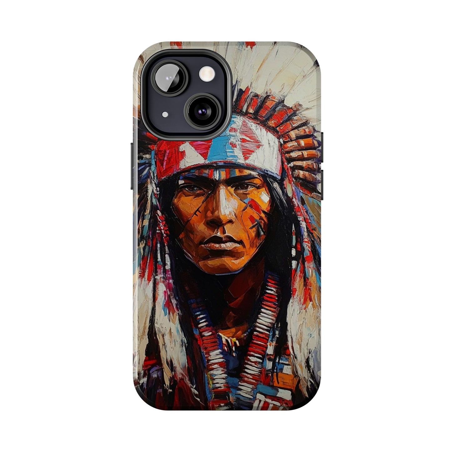 Apache Man Tough Phone Case, Native American Phone Cover, Durable Phone Shell, Tribal Design Case, Western Phone Protector