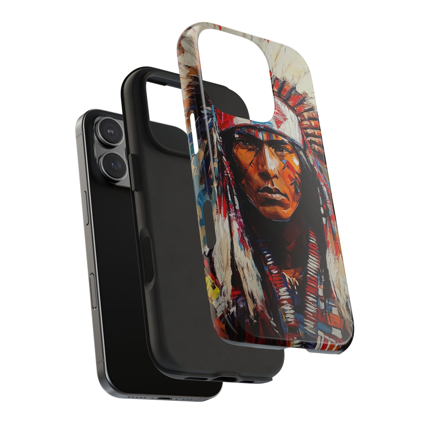 Apache Man Tough Phone Case, Native American Phone Cover, Durable Phone Shell, Tribal Design Case, Western Phone Protector