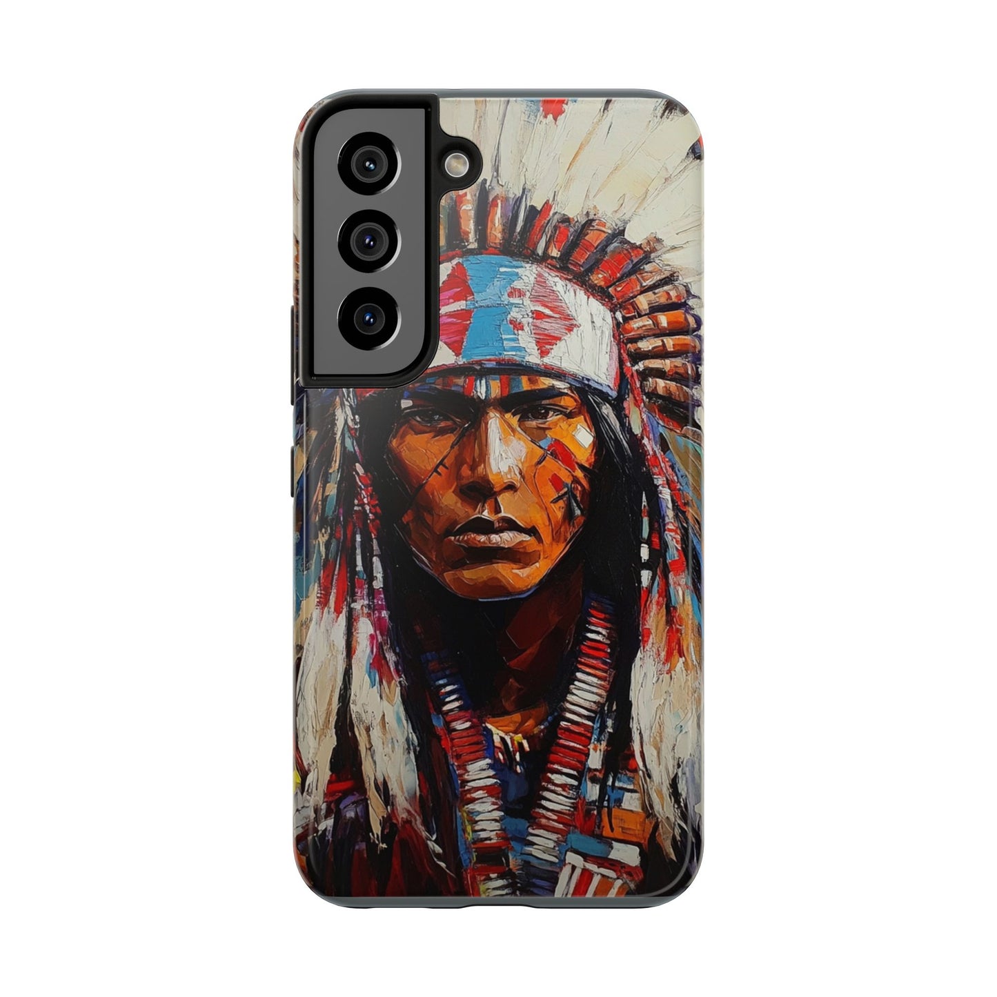 Apache Man Tough Phone Case, Native American Phone Cover, Durable Phone Shell, Tribal Design Case, Western Phone Protector