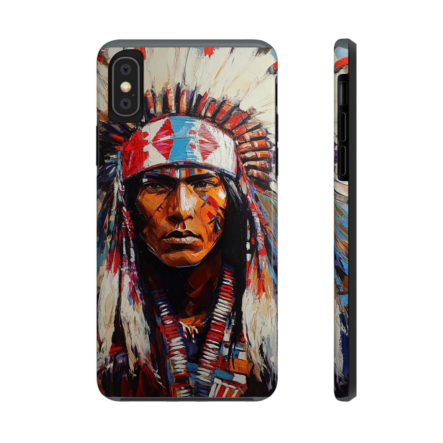 Apache Man Tough Phone Case, Native American Phone Cover, Durable Phone Shell, Tribal Design Case, Western Phone Protector