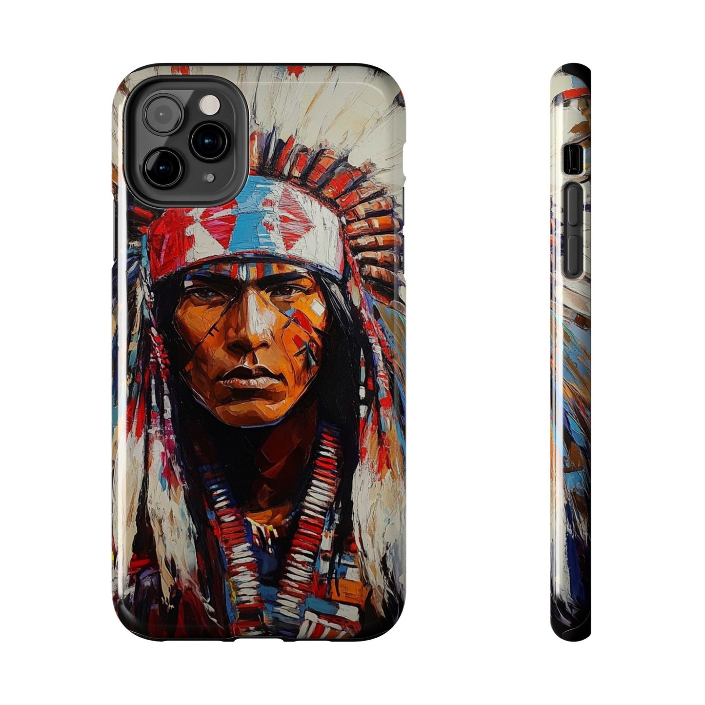 Apache Man Tough Phone Case, Native American Phone Cover, Durable Phone Shell, Tribal Design Case, Western Phone Protector