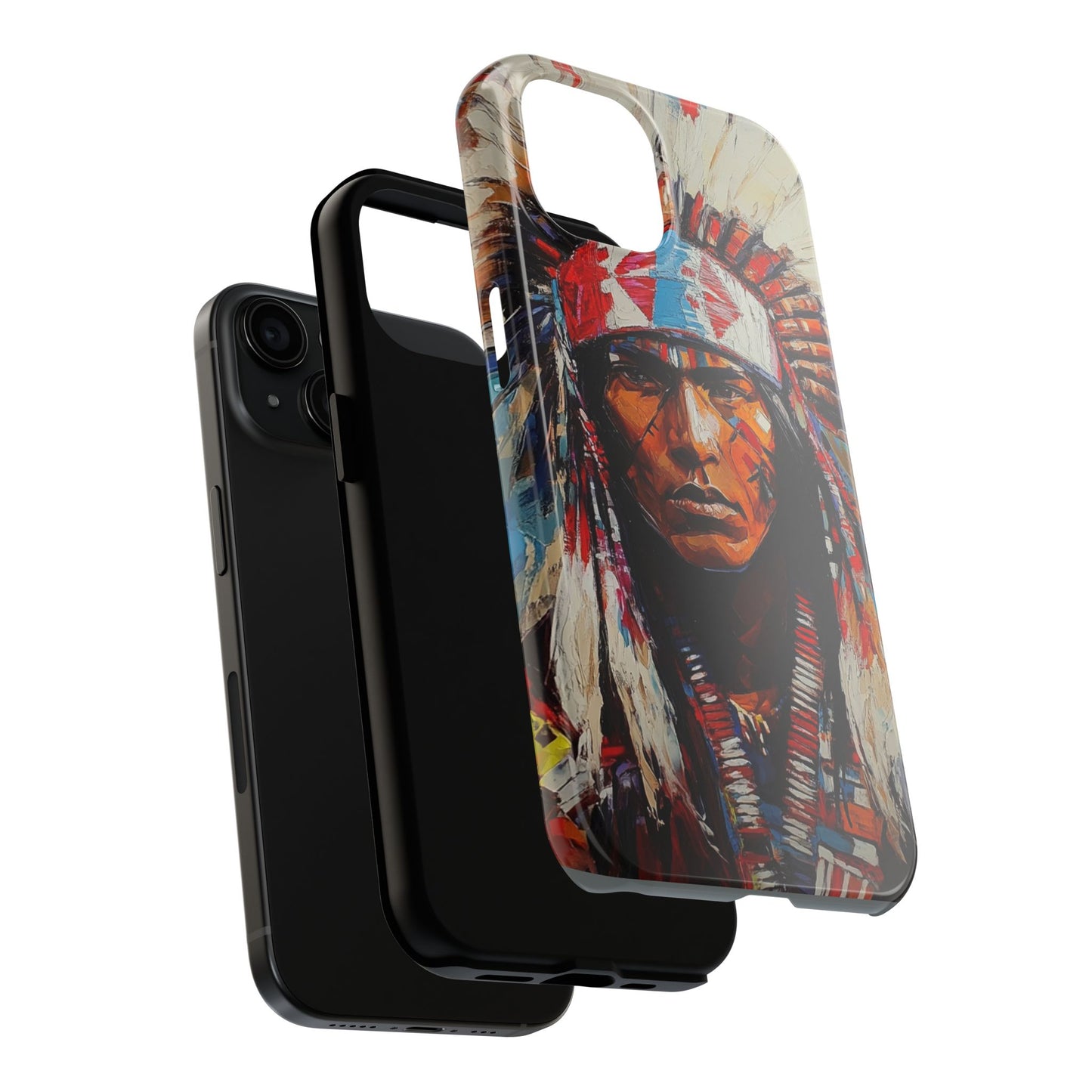 Apache Man Tough Phone Case, Native American Phone Cover, Durable Phone Shell, Tribal Design Case, Western Phone Protector