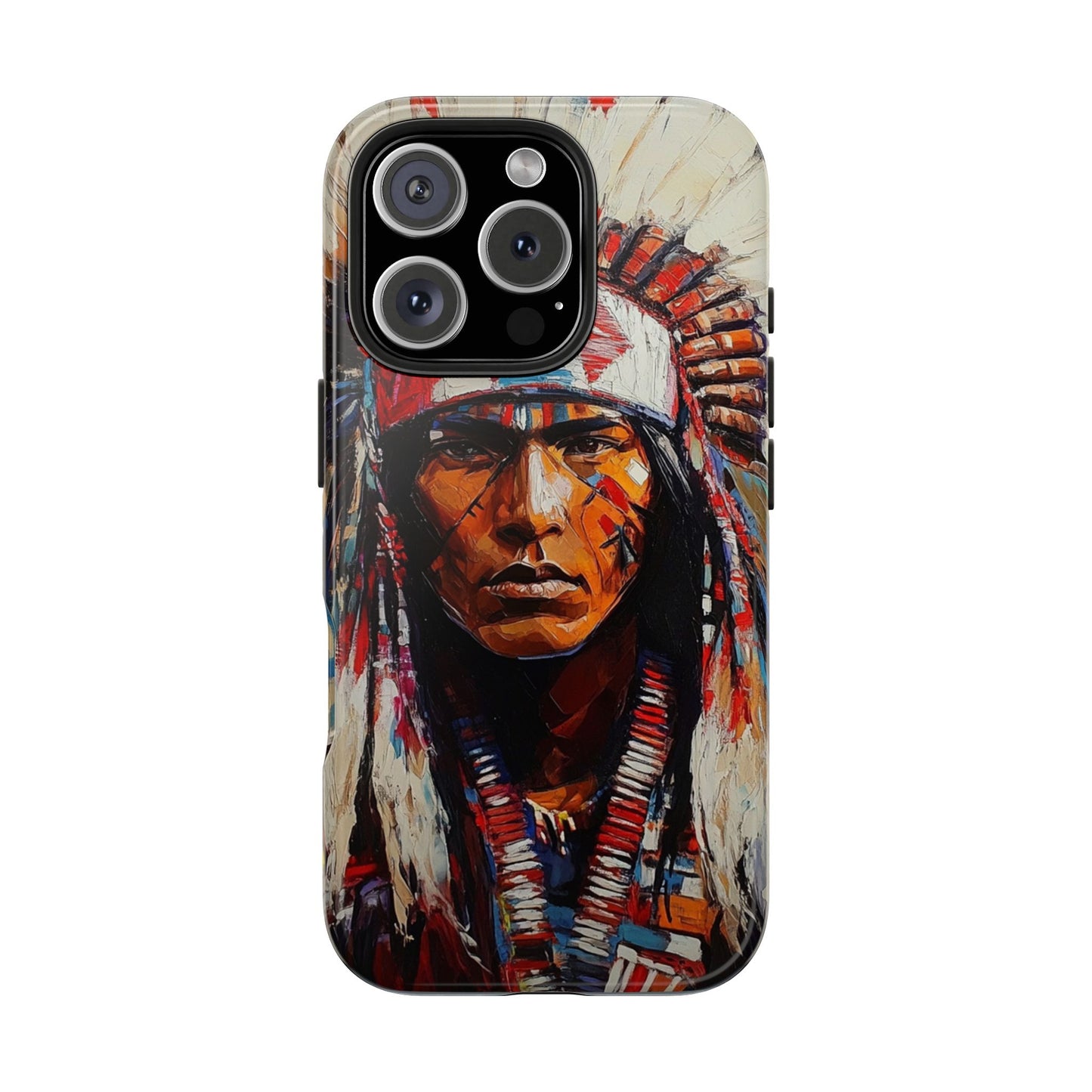 Apache Man Tough Phone Case, Native American Phone Cover, Durable Phone Shell, Tribal Design Case, Western Phone Protector