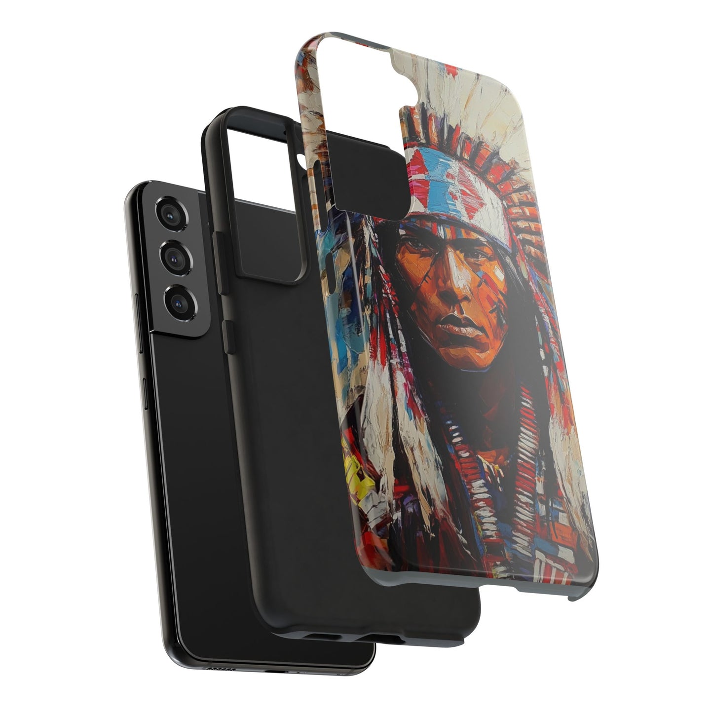 Apache Man Tough Phone Case, Native American Phone Cover, Durable Phone Shell, Tribal Design Case, Western Phone Protector