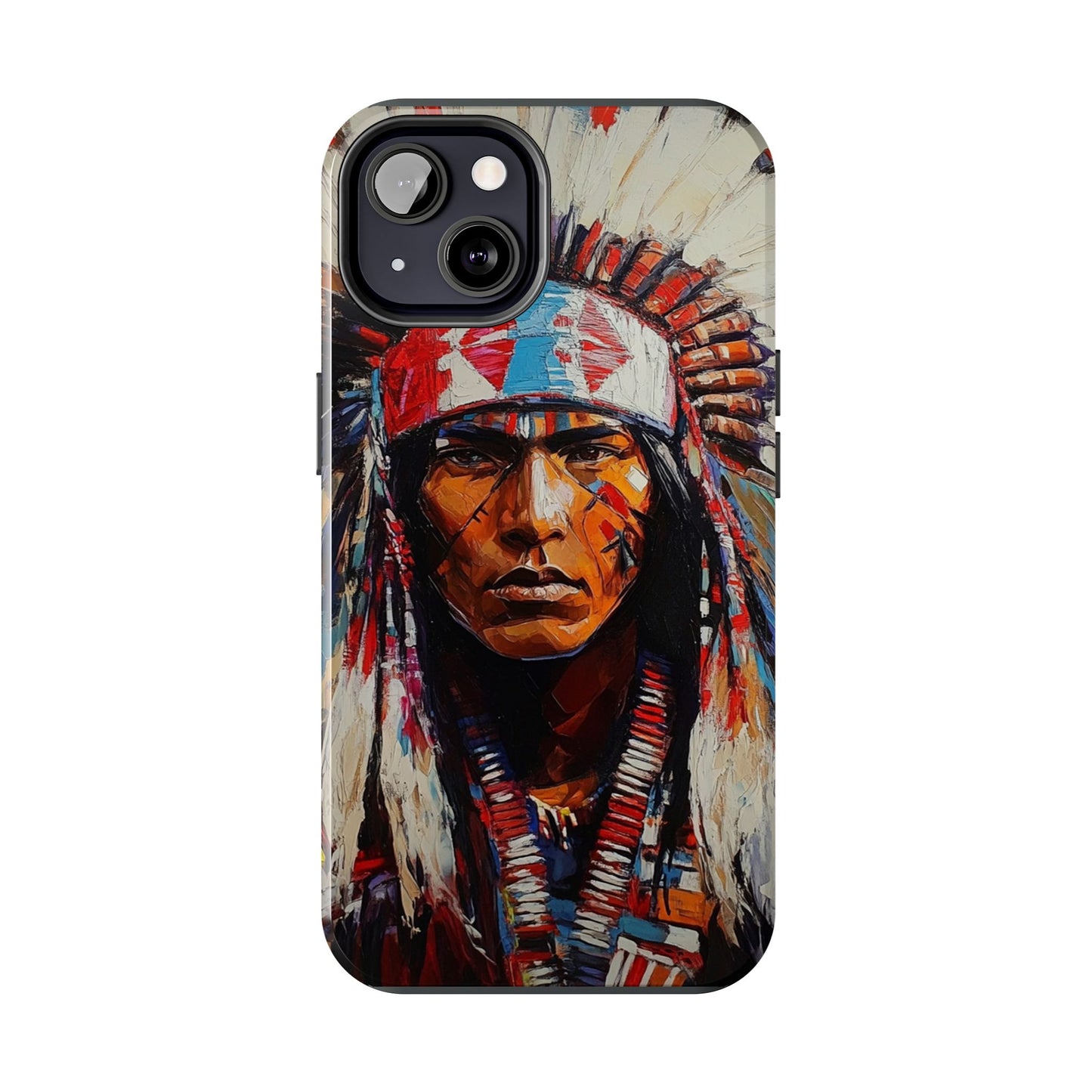 Apache Man Tough Phone Case, Native American Phone Cover, Durable Phone Shell, Tribal Design Case, Western Phone Protector