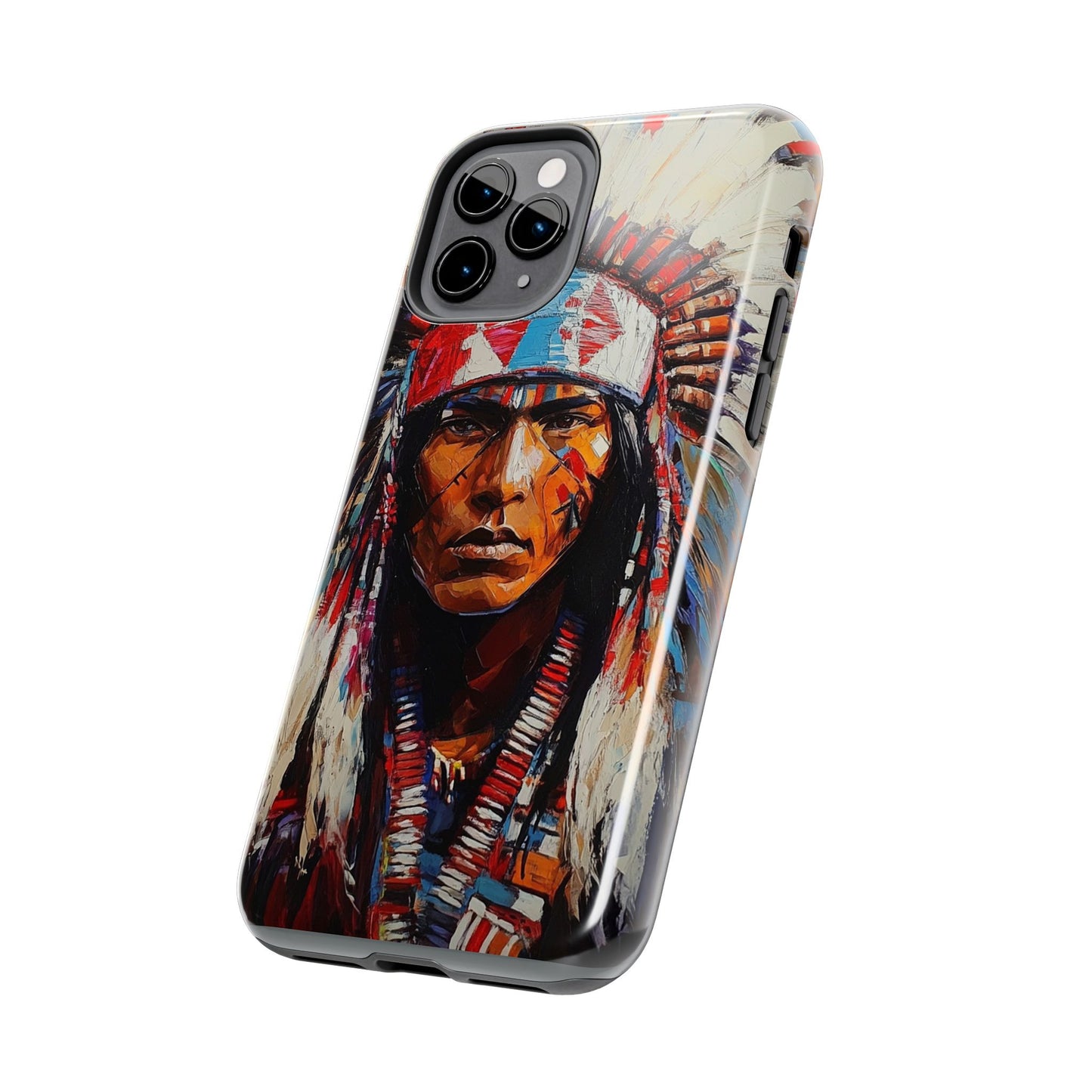 Apache Man Tough Phone Case, Native American Phone Cover, Durable Phone Shell, Tribal Design Case, Western Phone Protector