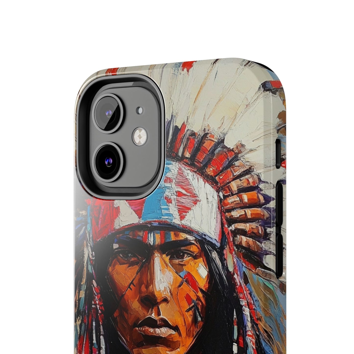 Apache Man Tough Phone Case, Native American Phone Cover, Durable Phone Shell, Tribal Design Case, Western Phone Protector