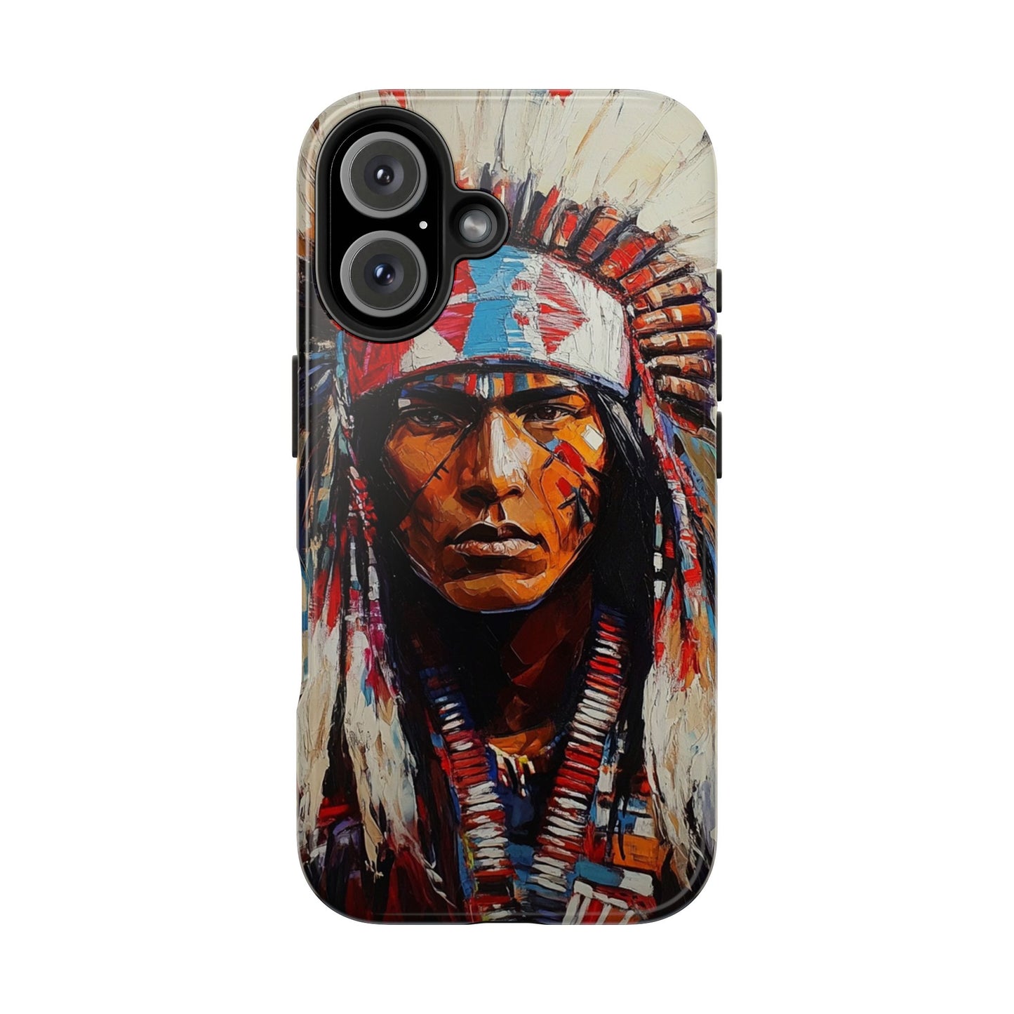 Apache Man Tough Phone Case, Native American Phone Cover, Durable Phone Shell, Tribal Design Case, Western Phone Protector