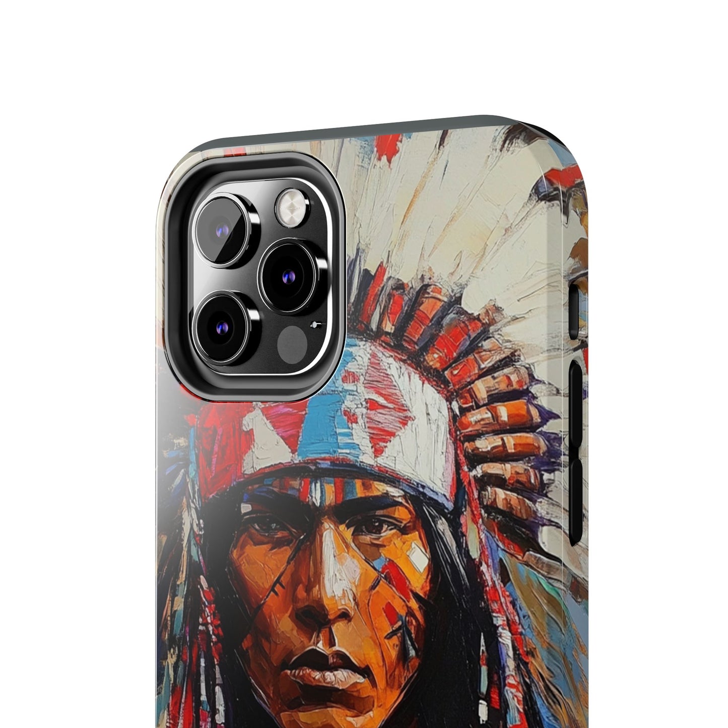 Apache Man Tough Phone Case, Native American Phone Cover, Durable Phone Shell, Tribal Design Case, Western Phone Protector