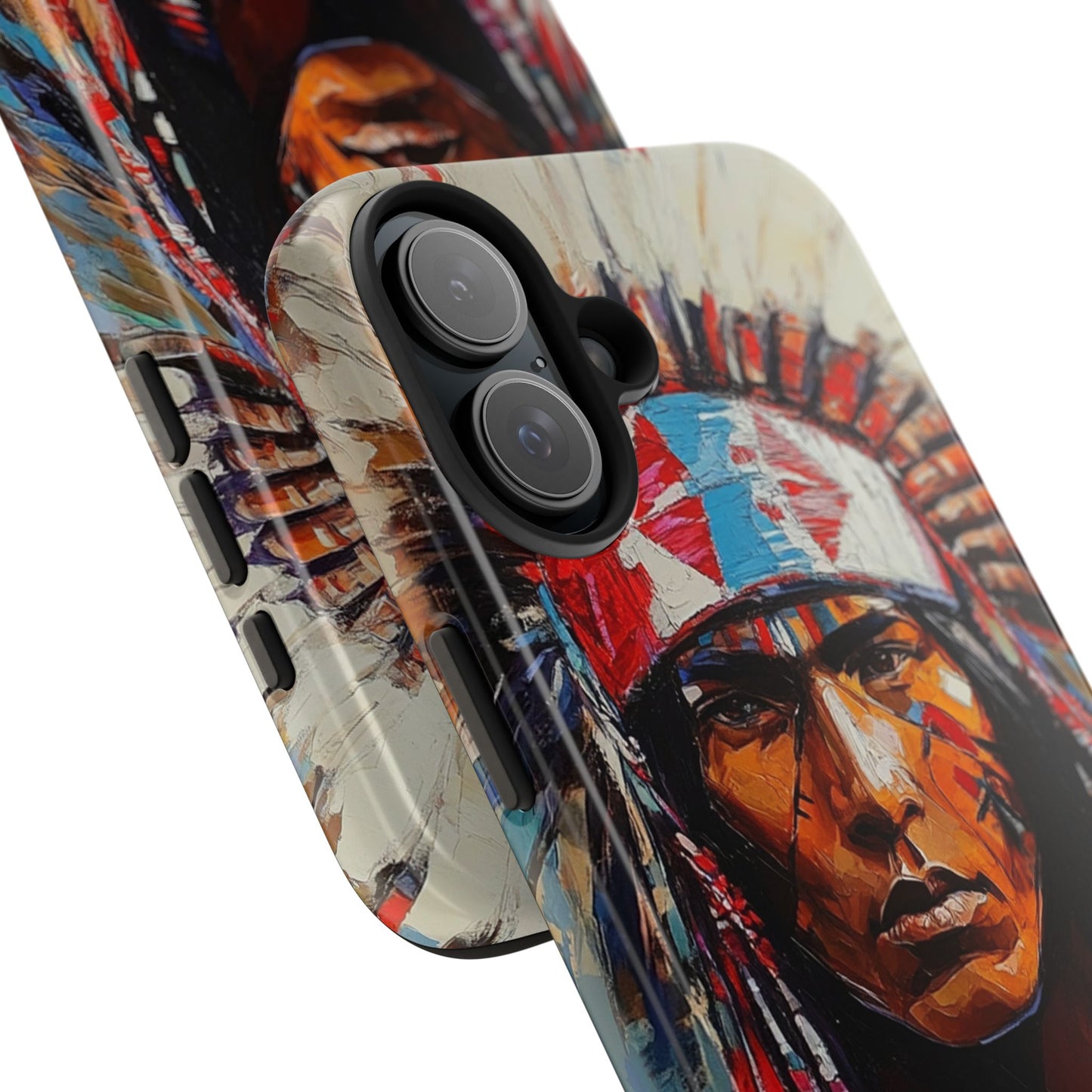 Apache Man Tough Phone Case, Native American Phone Cover, Durable Phone Shell, Tribal Design Case, Western Phone Protector