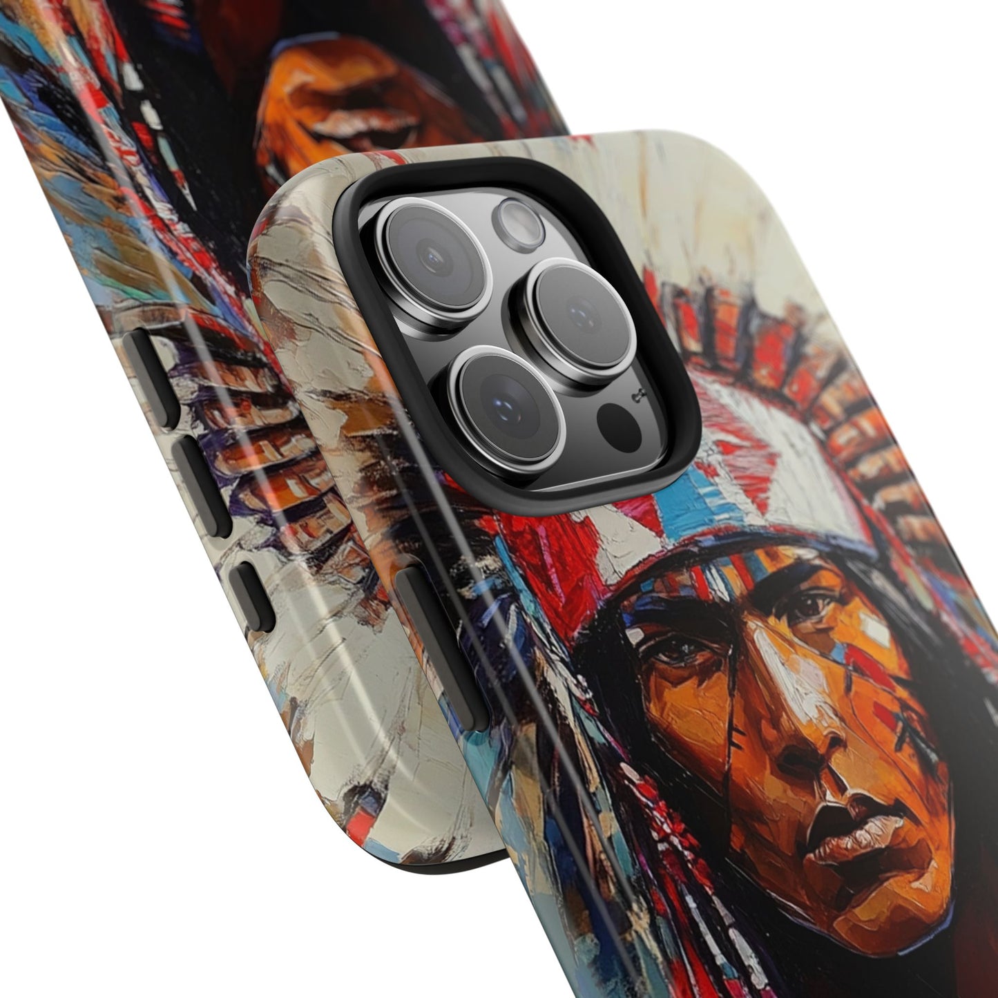 Apache Man Tough Phone Case, Native American Phone Cover, Durable Phone Shell, Tribal Design Case, Western Phone Protector