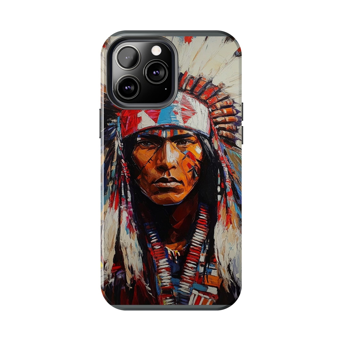 Apache Man Tough Phone Case, Native American Phone Cover, Durable Phone Shell, Tribal Design Case, Western Phone Protector