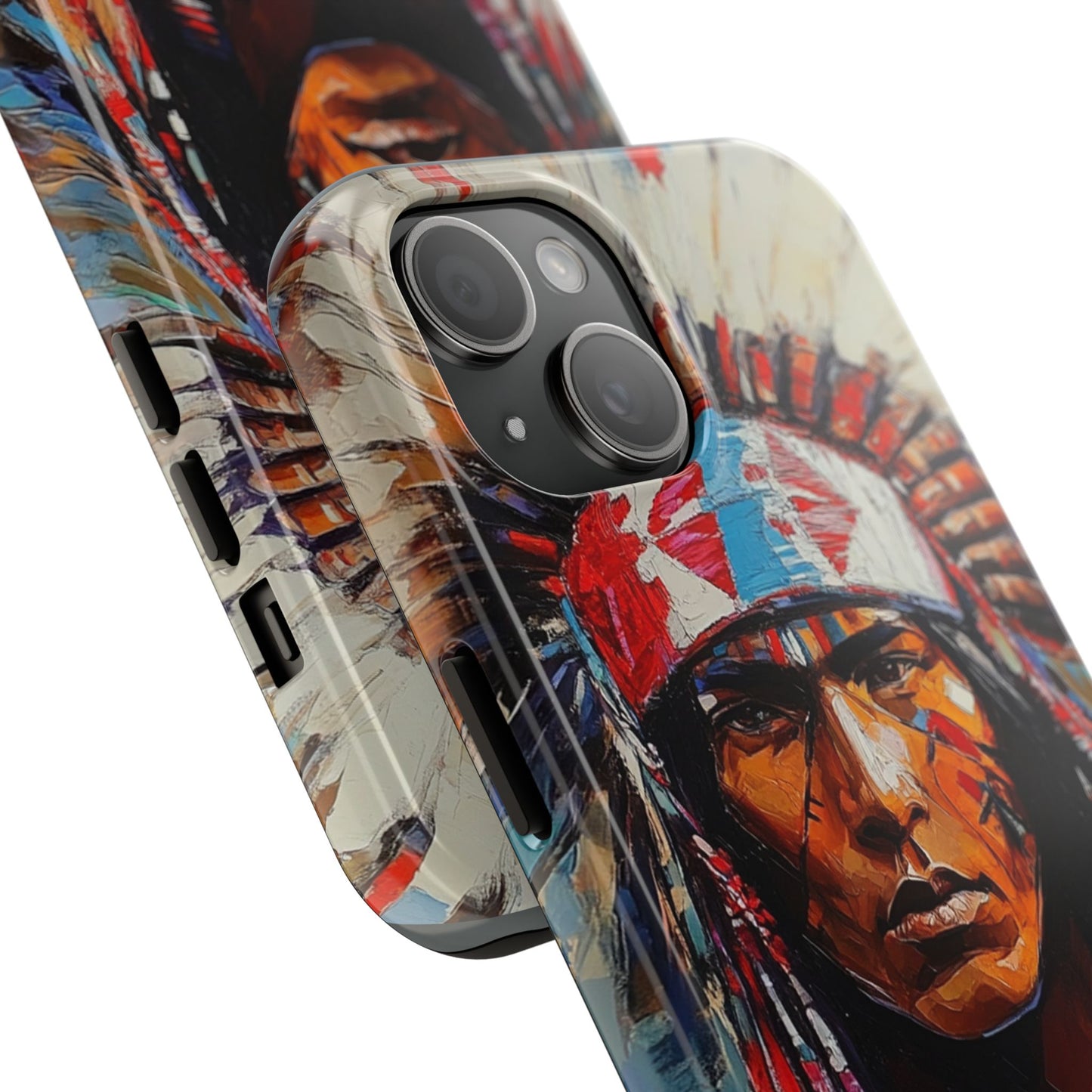 Apache Man Tough Phone Case, Native American Phone Cover, Durable Phone Shell, Tribal Design Case, Western Phone Protector