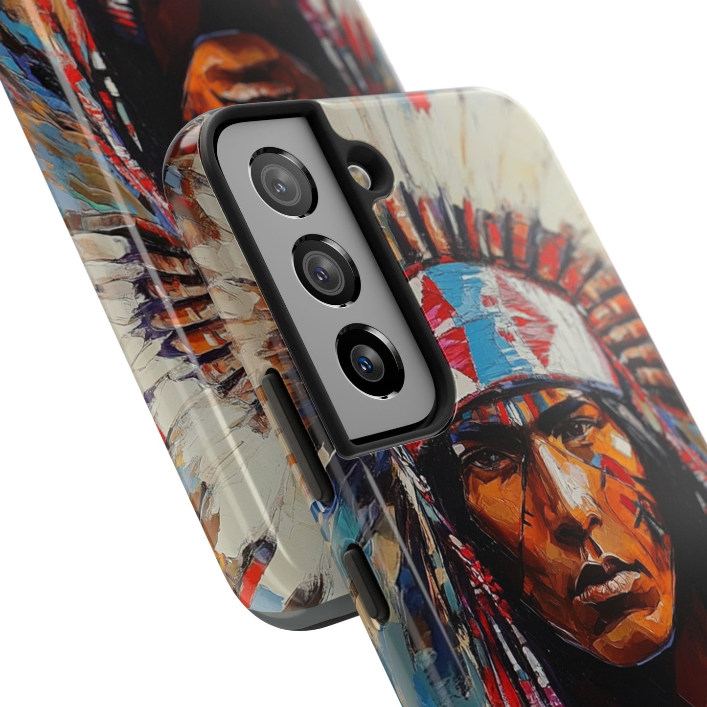 Apache Man Tough Phone Case, Native American Phone Cover, Durable Phone Shell, Tribal Design Case, Western Phone Protector