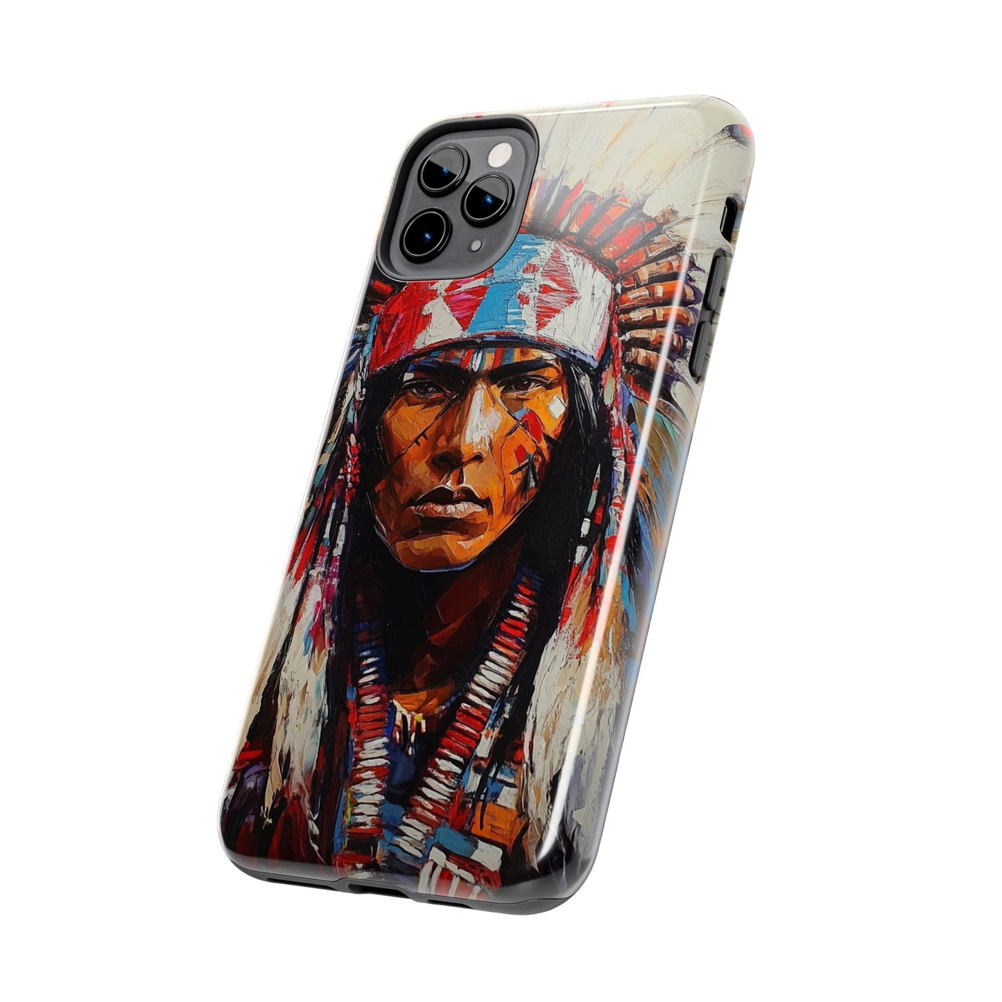 Apache Man Tough Phone Case, Native American Phone Cover, Durable Phone Shell, Tribal Design Case, Western Phone Protector