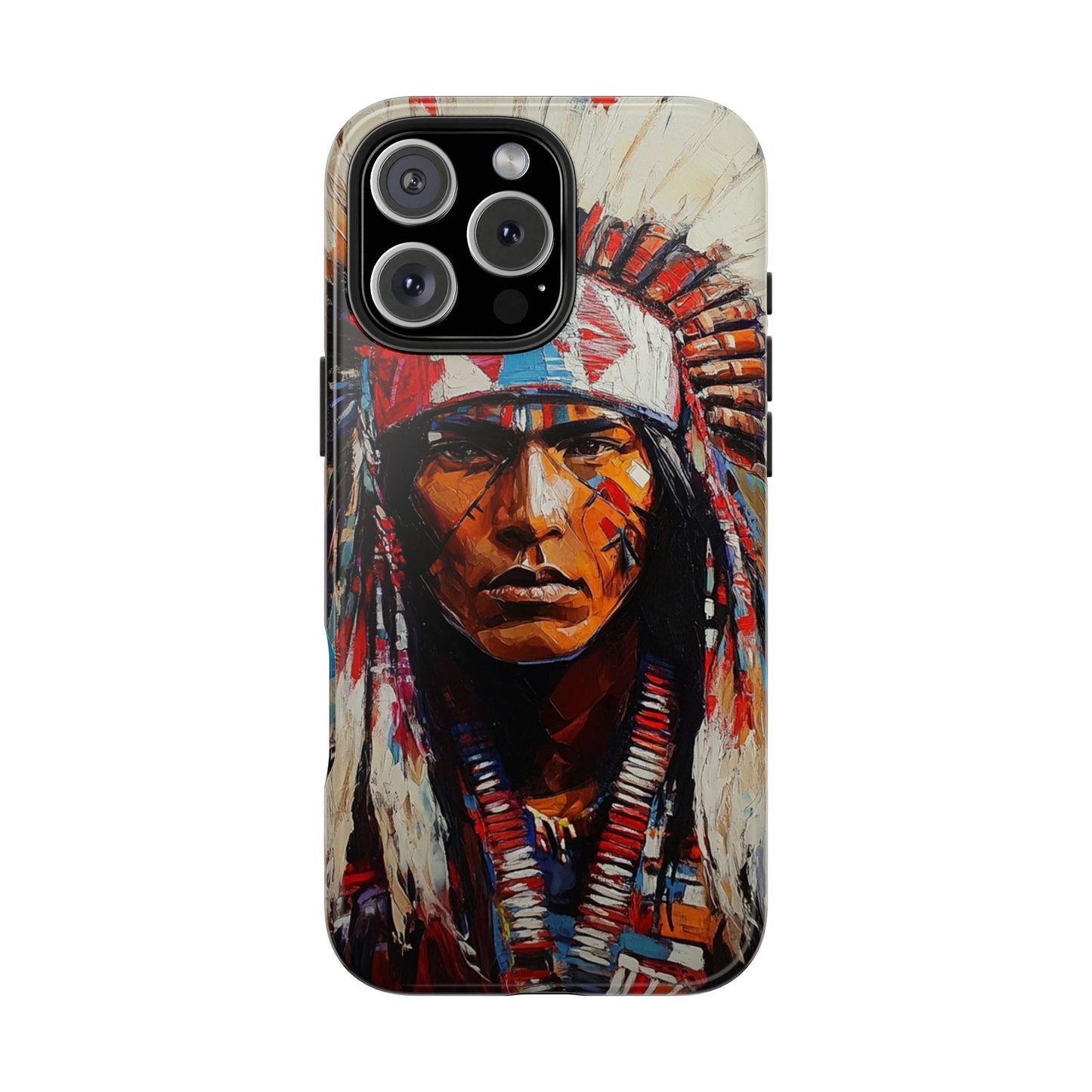 Apache Man Tough Phone Case, Native American Phone Cover, Durable Phone Shell, Tribal Design Case, Western Phone Protector