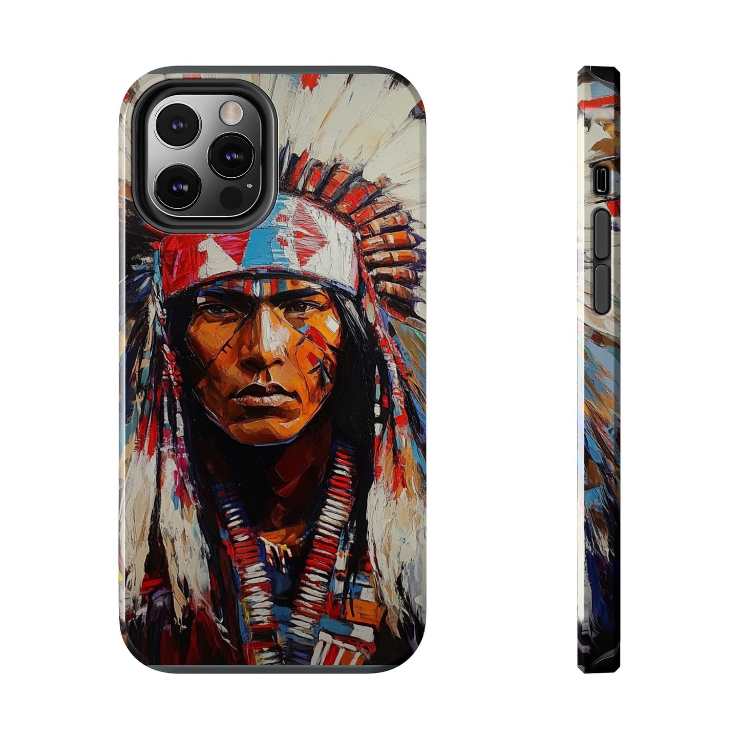 Apache Man Tough Phone Case, Native American Phone Cover, Durable Phone Shell, Tribal Design Case, Western Phone Protector