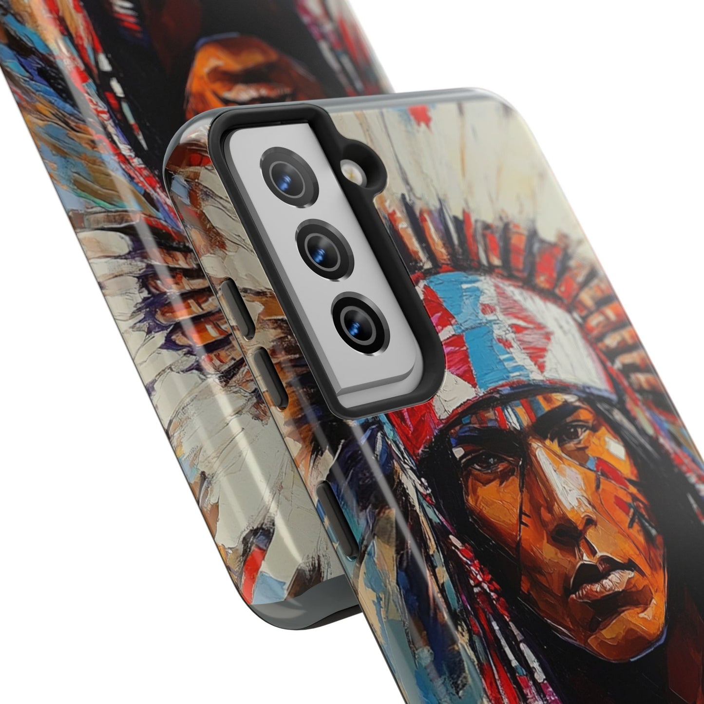 Apache Man Tough Phone Case, Native American Phone Cover, Durable Phone Shell, Tribal Design Case, Western Phone Protector