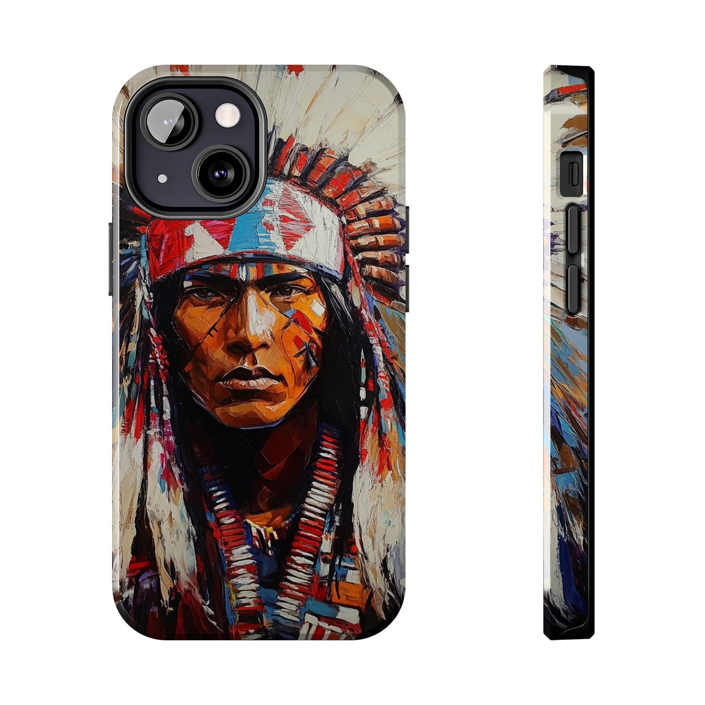 Apache Man Tough Phone Case, Native American Phone Cover, Durable Phone Shell, Tribal Design Case, Western Phone Protector