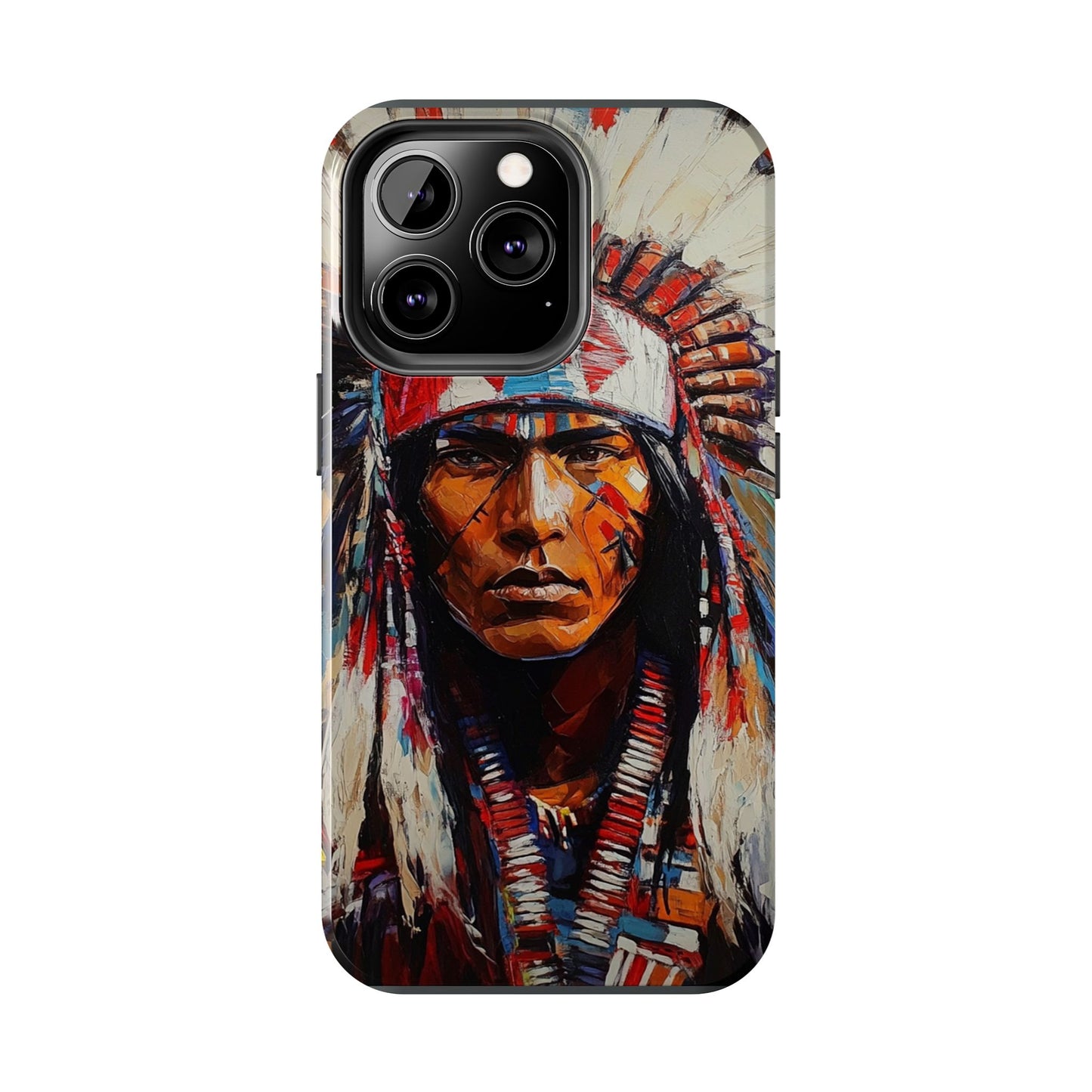 Apache Man Tough Phone Case, Native American Phone Cover, Durable Phone Shell, Tribal Design Case, Western Phone Protector