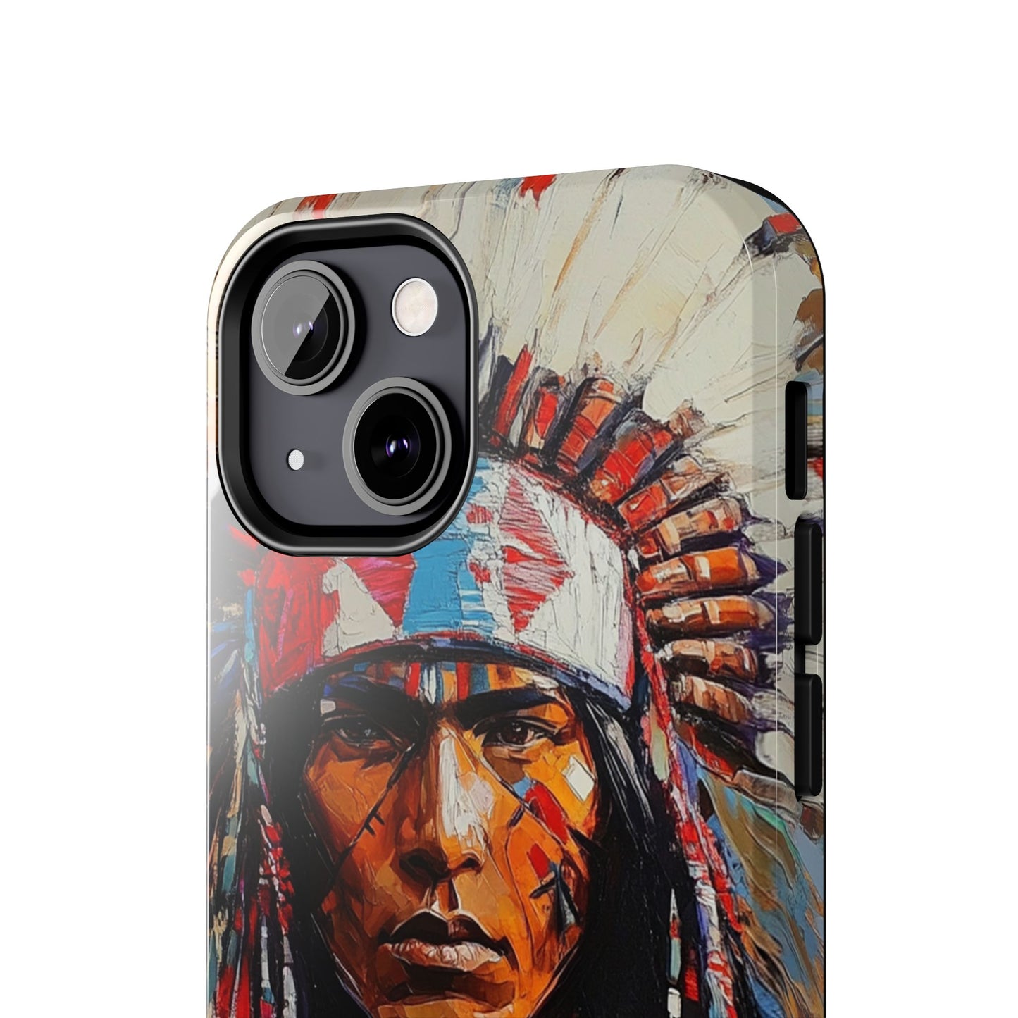 Apache Man Tough Phone Case, Native American Phone Cover, Durable Phone Shell, Tribal Design Case, Western Phone Protector