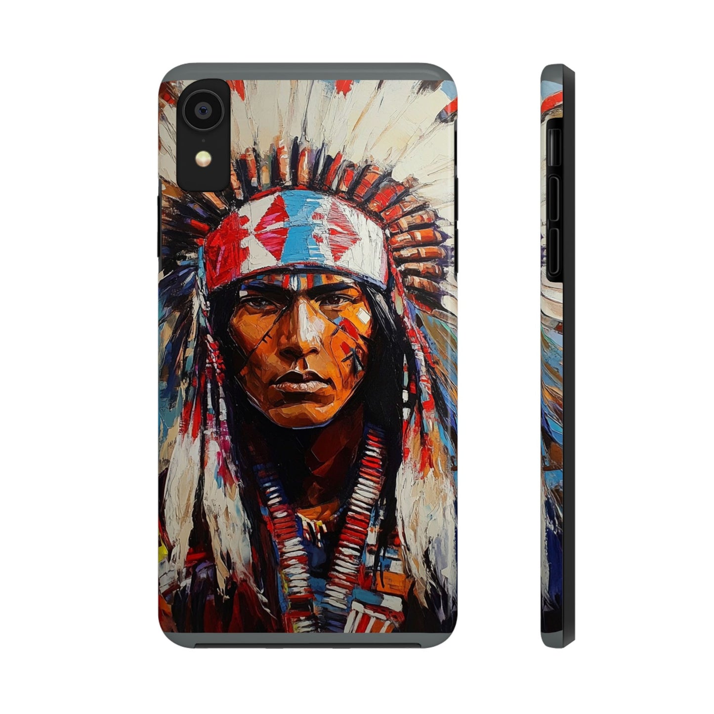 Apache Man Tough Phone Case, Native American Phone Cover, Durable Phone Shell, Tribal Design Case, Western Phone Protector