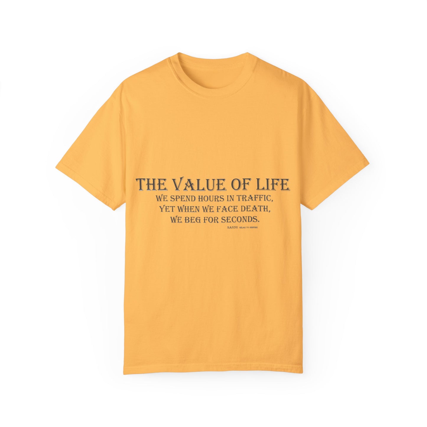 Life Values Motivational Unisex T-shirt, Value of Life Quote Tee, Inspirational Shirt, Traffic Reminder Gift, Philosophy Clothing