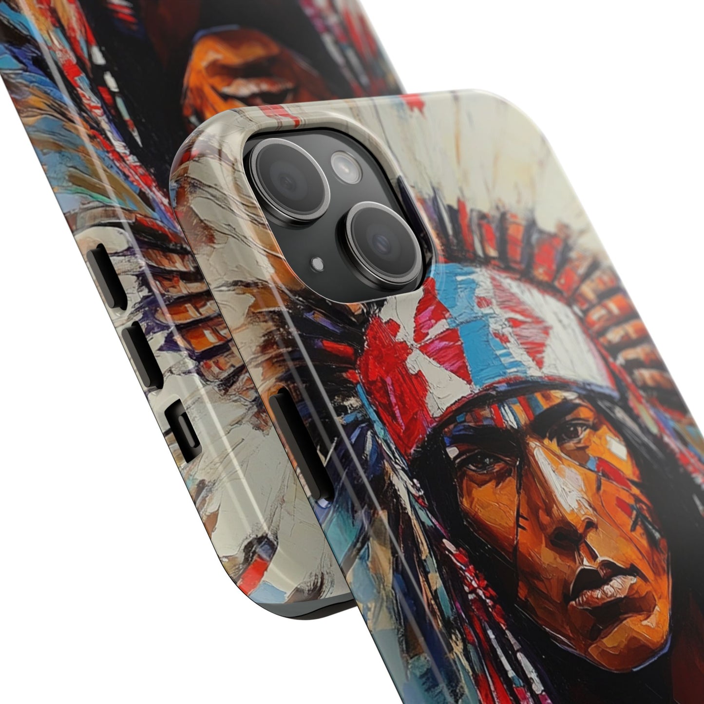 Apache Man Tough Phone Case, Native American Phone Cover, Durable Phone Shell, Tribal Design Case, Western Phone Protector