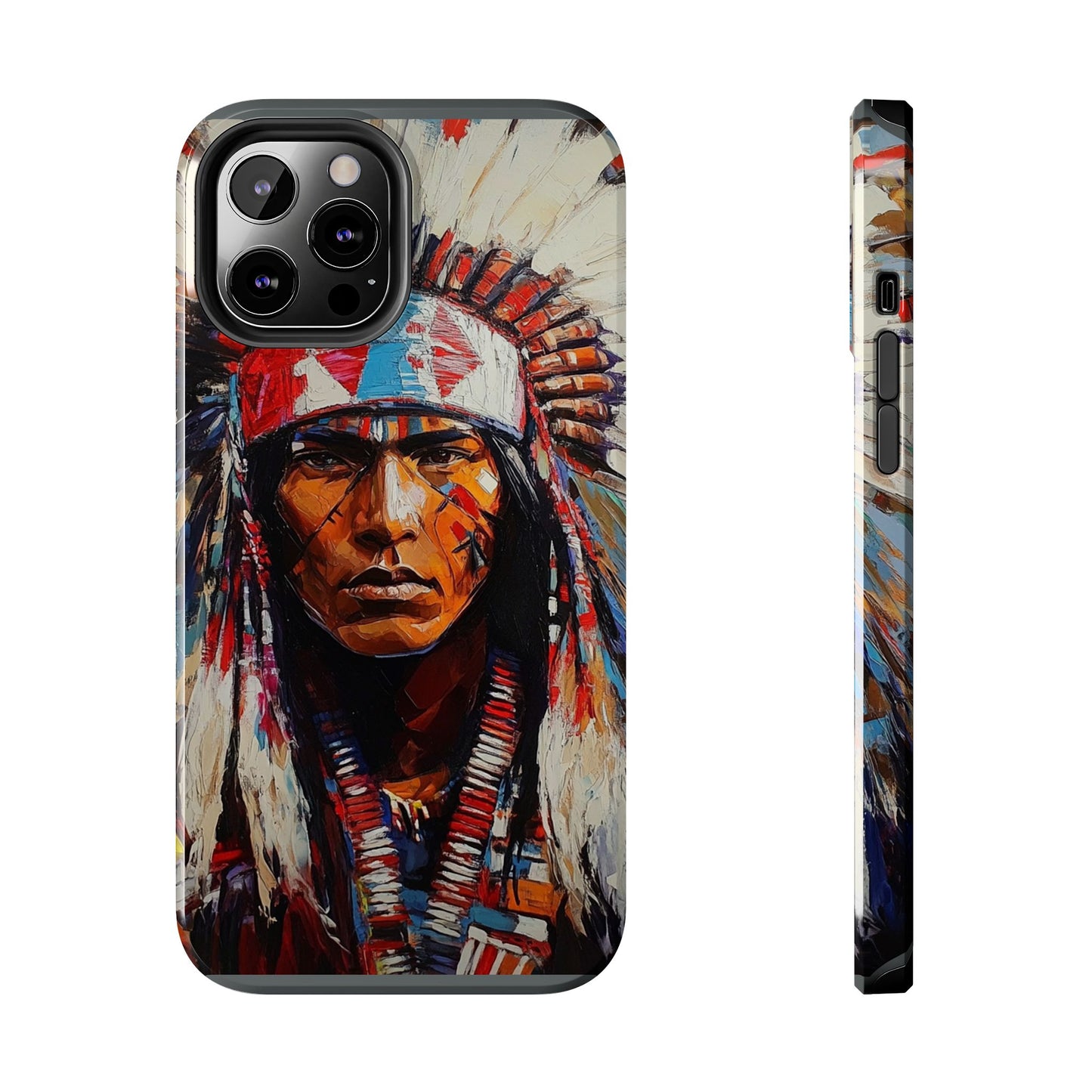 Apache Man Tough Phone Case, Native American Phone Cover, Durable Phone Shell, Tribal Design Case, Western Phone Protector