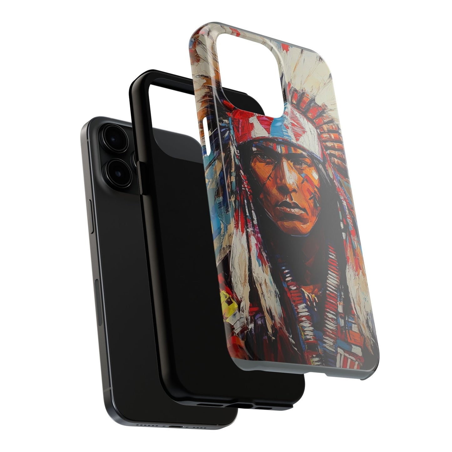 Apache Man Tough Phone Case, Native American Phone Cover, Durable Phone Shell, Tribal Design Case, Western Phone Protector