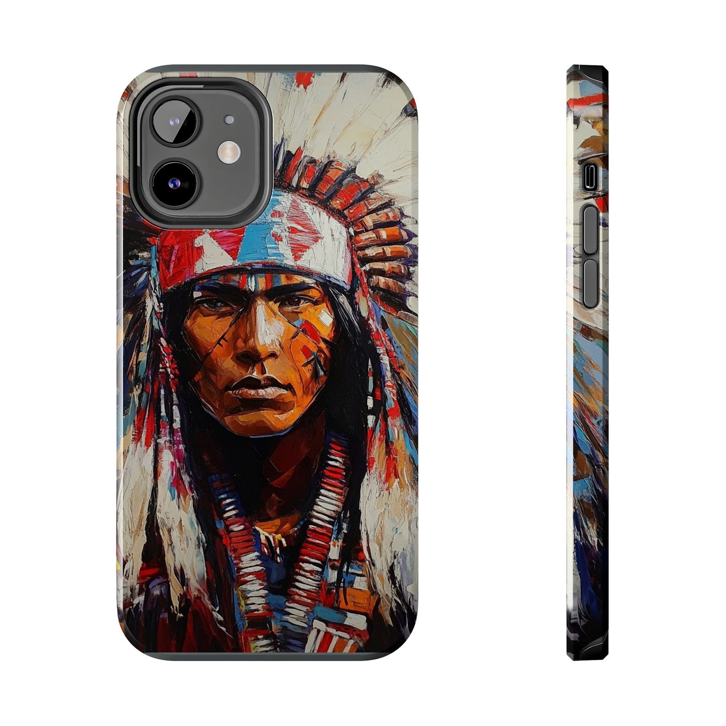 Apache Man Tough Phone Case, Native American Phone Cover, Durable Phone Shell, Tribal Design Case, Western Phone Protector