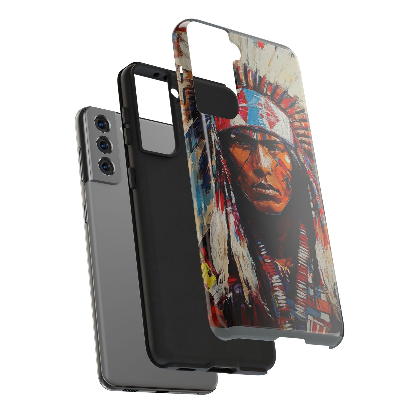 Apache Man Tough Phone Case, Native American Phone Cover, Durable Phone Shell, Tribal Design Case, Western Phone Protector