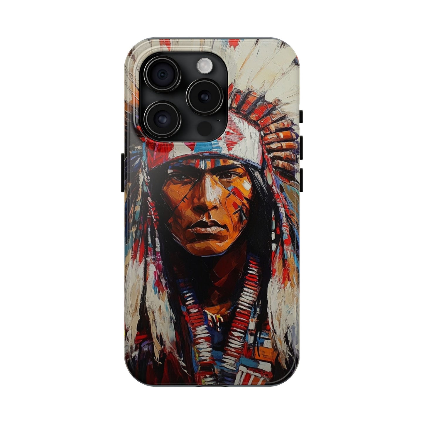 Apache Man Tough Phone Case, Native American Phone Cover, Durable Phone Shell, Tribal Design Case, Western Phone Protector