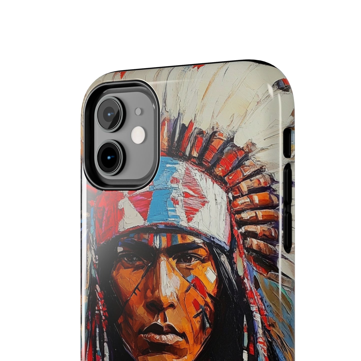 Apache Man Tough Phone Case, Native American Phone Cover, Durable Phone Shell, Tribal Design Case, Western Phone Protector