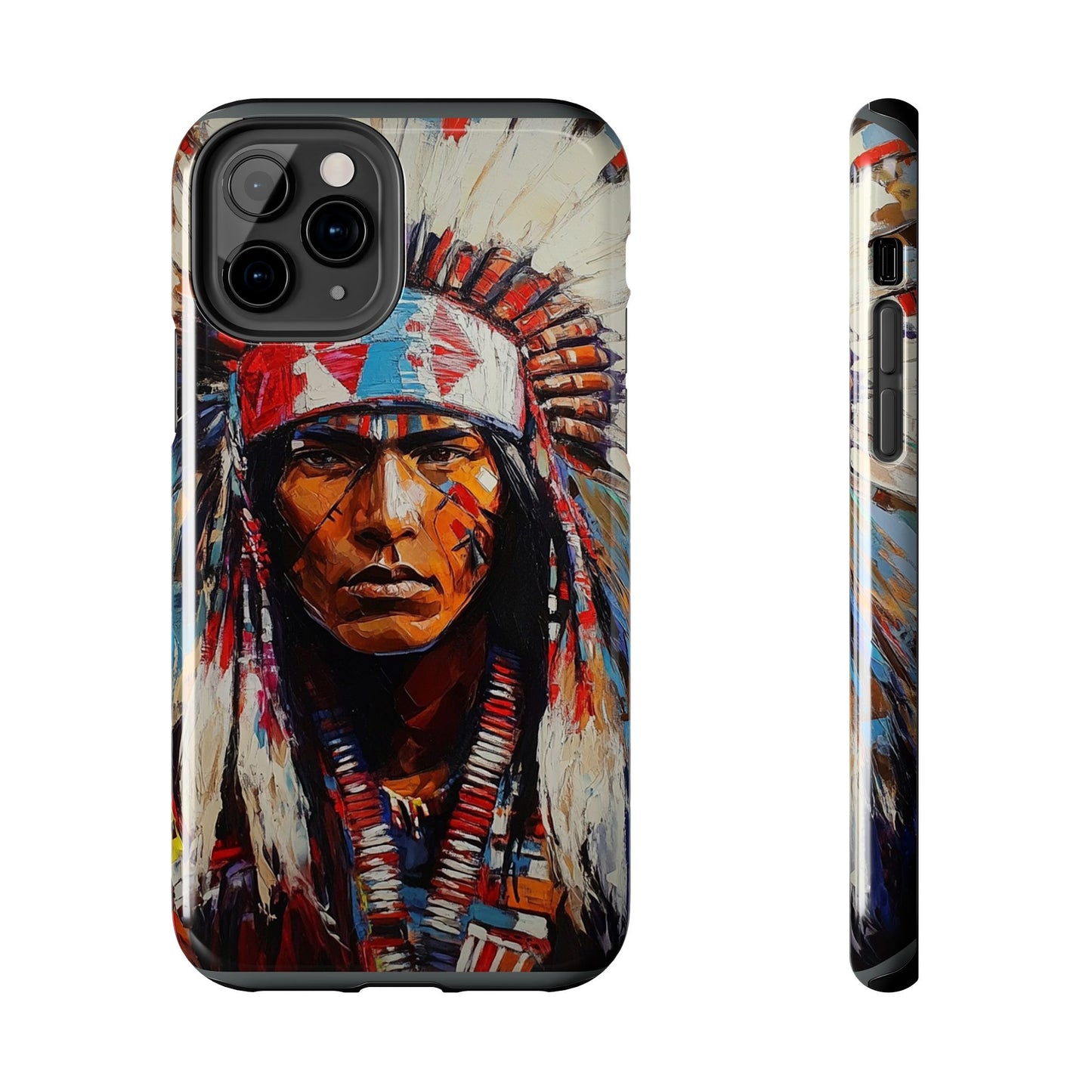 Apache Man Tough Phone Case, Native American Phone Cover, Durable Phone Shell, Tribal Design Case, Western Phone Protector