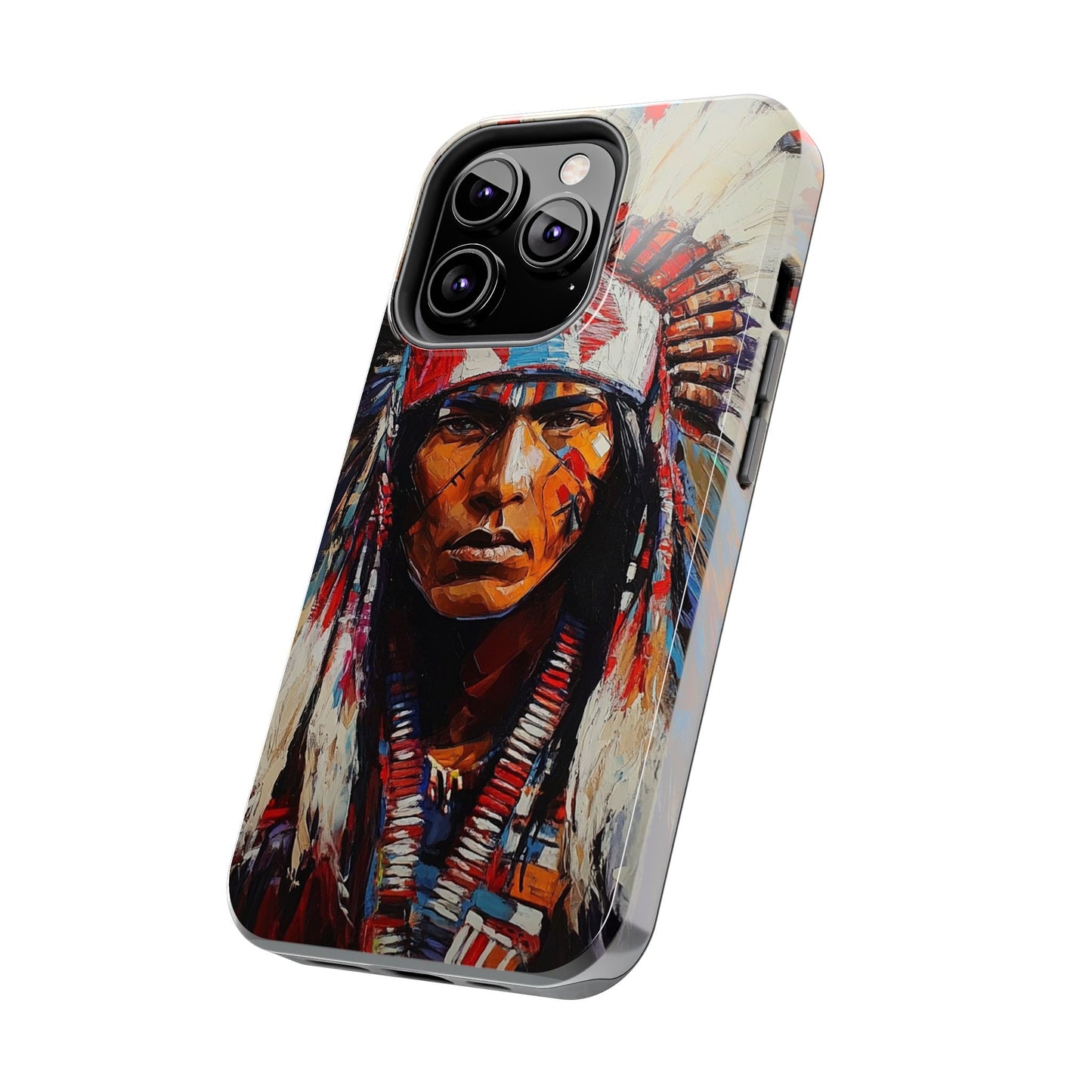 Apache Man Tough Phone Case, Native American Phone Cover, Durable Phone Shell, Tribal Design Case, Western Phone Protector