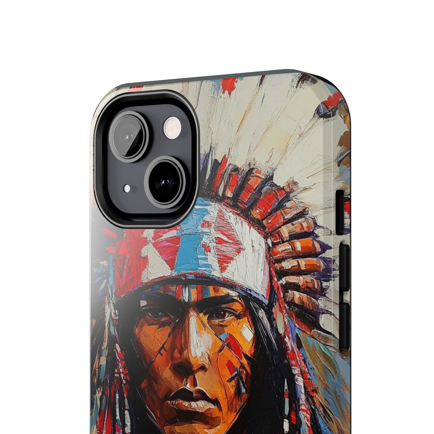 Apache Man Tough Phone Case, Native American Phone Cover, Durable Phone Shell, Tribal Design Case, Western Phone Protector