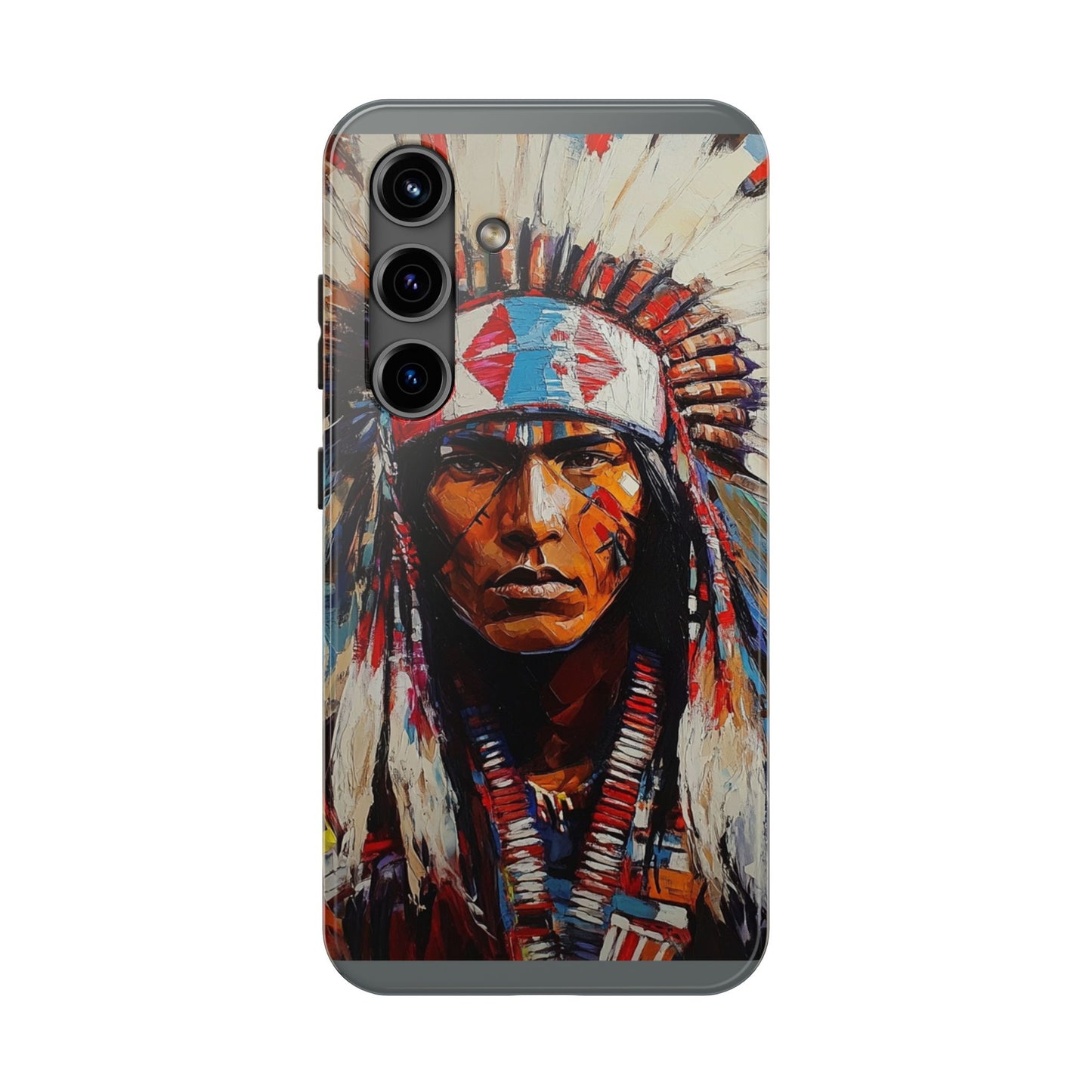 Apache Man Tough Phone Case, Native American Phone Cover, Durable Phone Shell, Tribal Design Case, Western Phone Protector