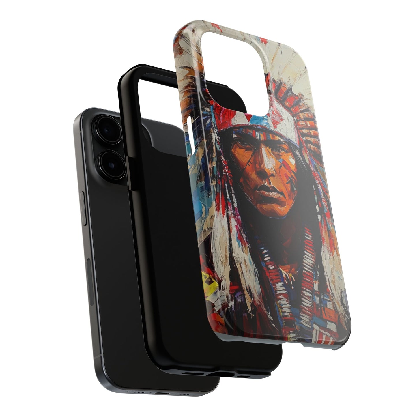 Apache Man Tough Phone Case, Native American Phone Cover, Durable Phone Shell, Tribal Design Case, Western Phone Protector