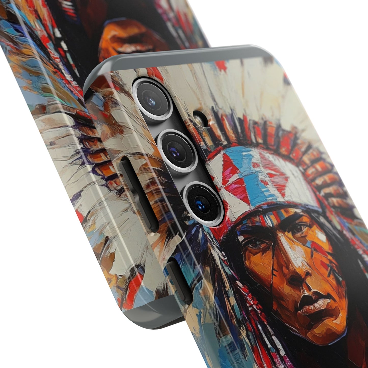 Apache Man Tough Phone Case, Native American Phone Cover, Durable Phone Shell, Tribal Design Case, Western Phone Protector