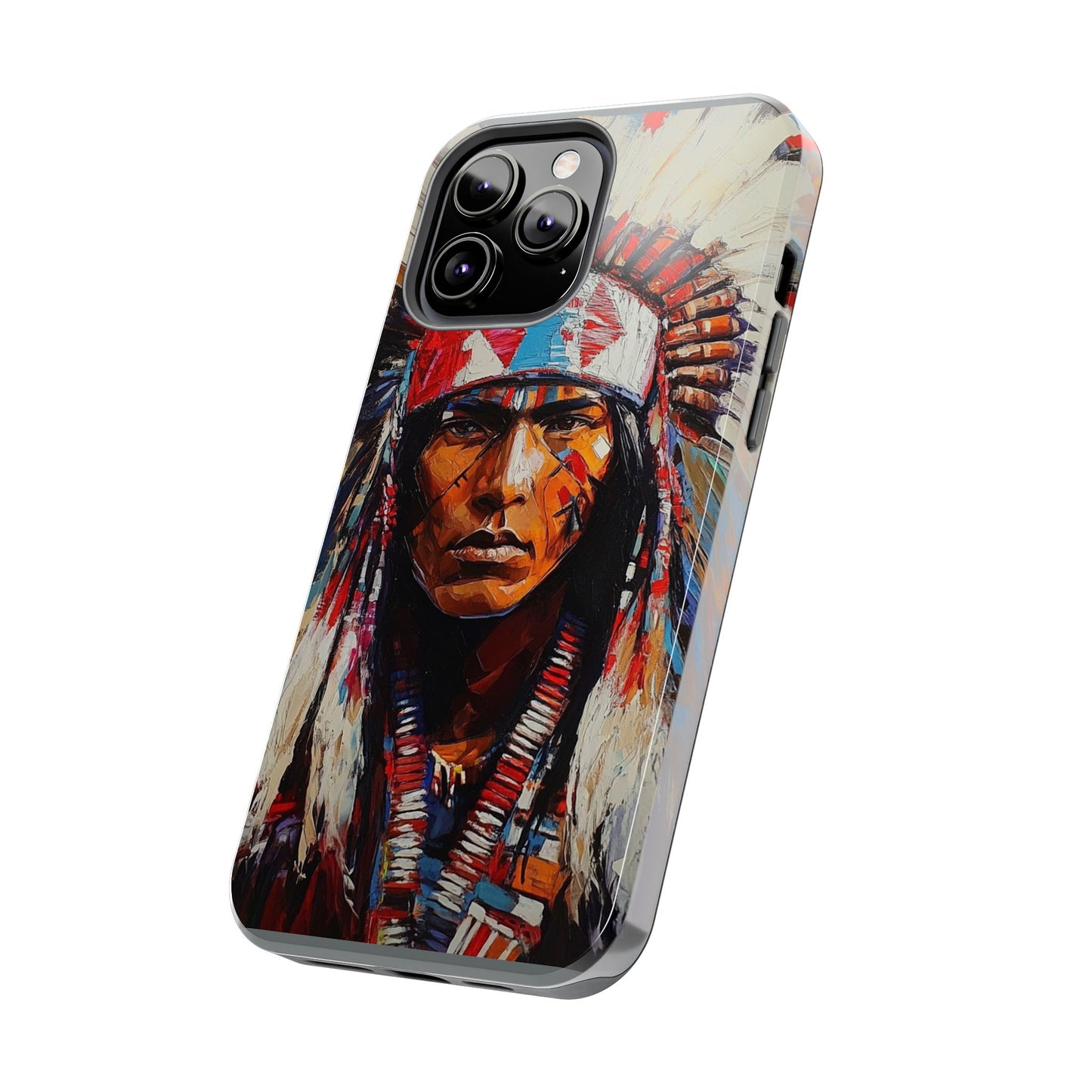 Apache Man Tough Phone Case, Native American Phone Cover, Durable Phone Shell, Tribal Design Case, Western Phone Protector