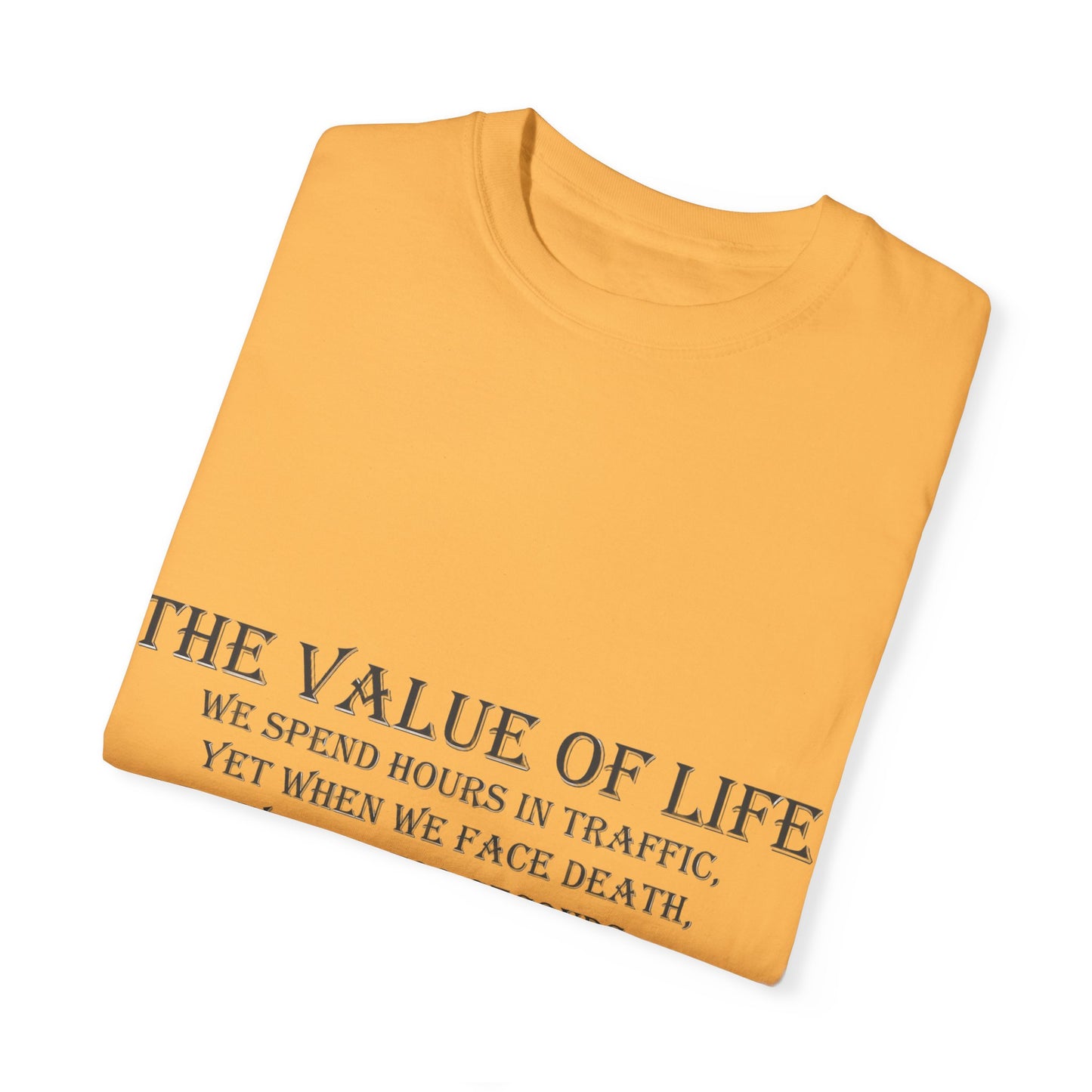 Life Values Motivational Unisex T-shirt, Value of Life Quote Tee, Inspirational Shirt, Traffic Reminder Gift, Philosophy Clothing