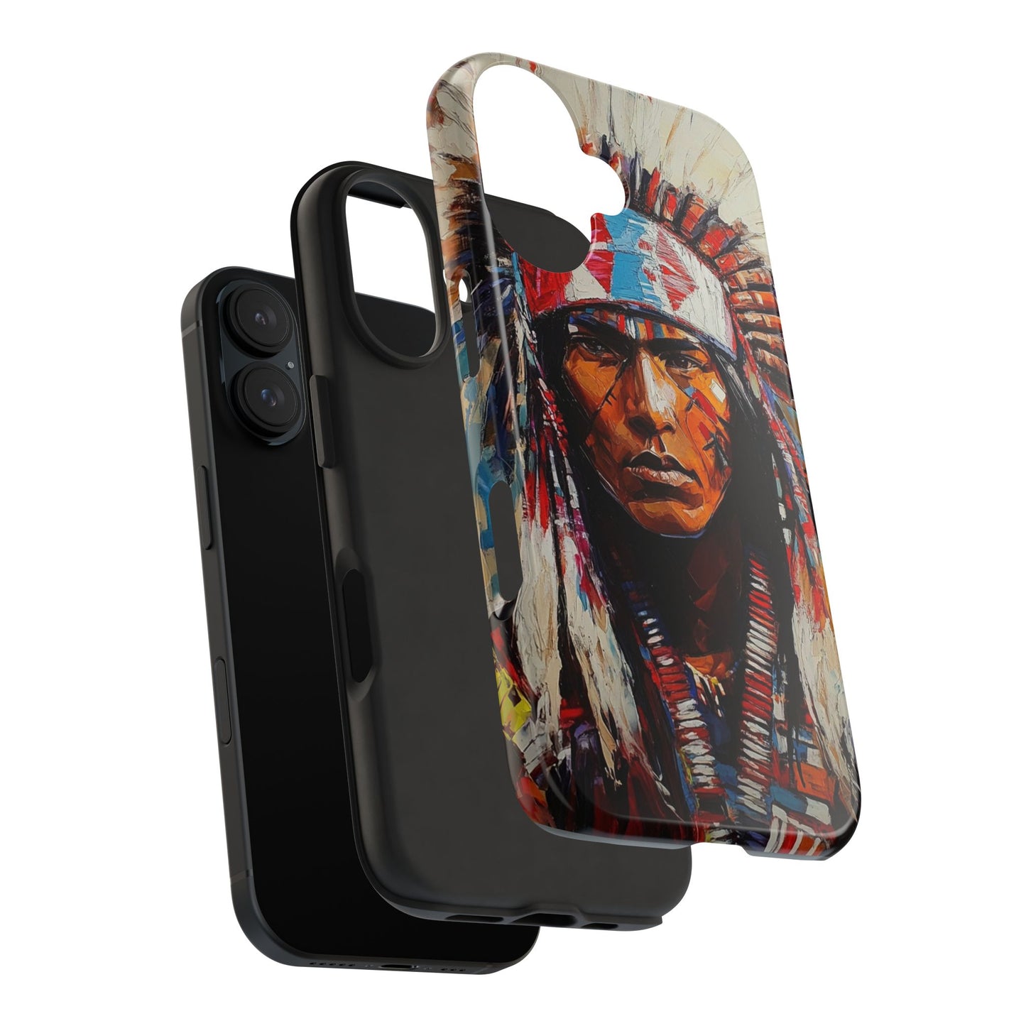 Apache Man Tough Phone Case, Native American Phone Cover, Durable Phone Shell, Tribal Design Case, Western Phone Protector