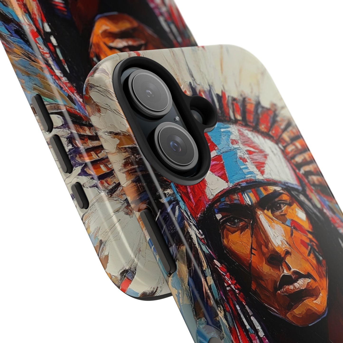 Apache Man Tough Phone Case, Native American Phone Cover, Durable Phone Shell, Tribal Design Case, Western Phone Protector