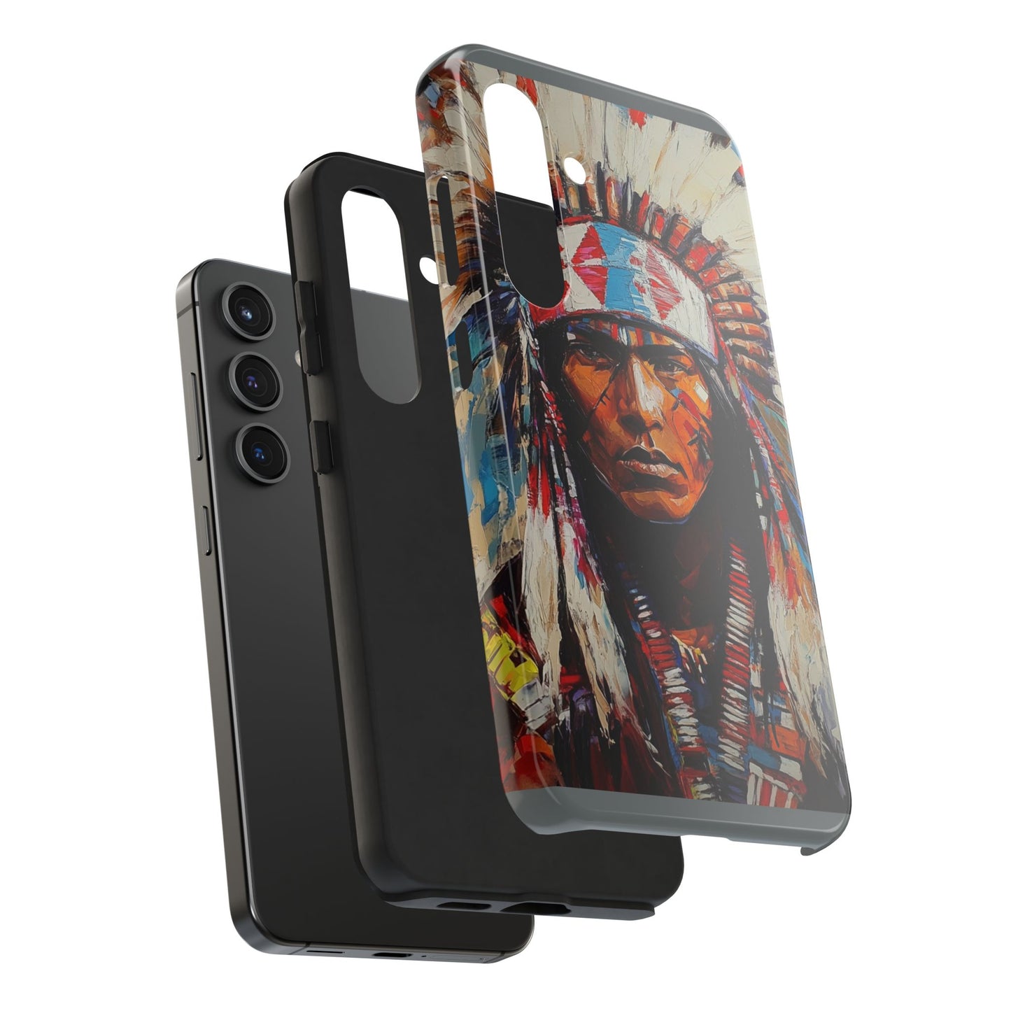 Apache Man Tough Phone Case, Native American Phone Cover, Durable Phone Shell, Tribal Design Case, Western Phone Protector