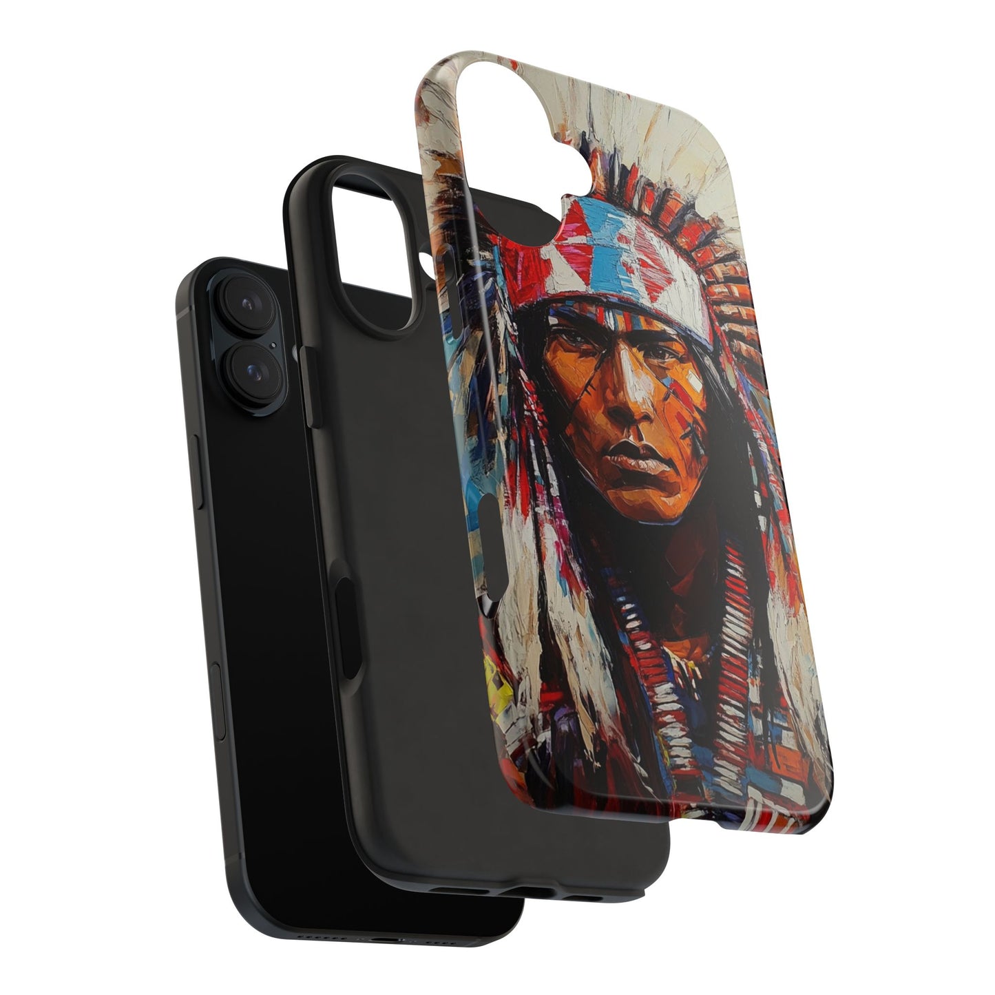 Apache Man Tough Phone Case, Native American Phone Cover, Durable Phone Shell, Tribal Design Case, Western Phone Protector