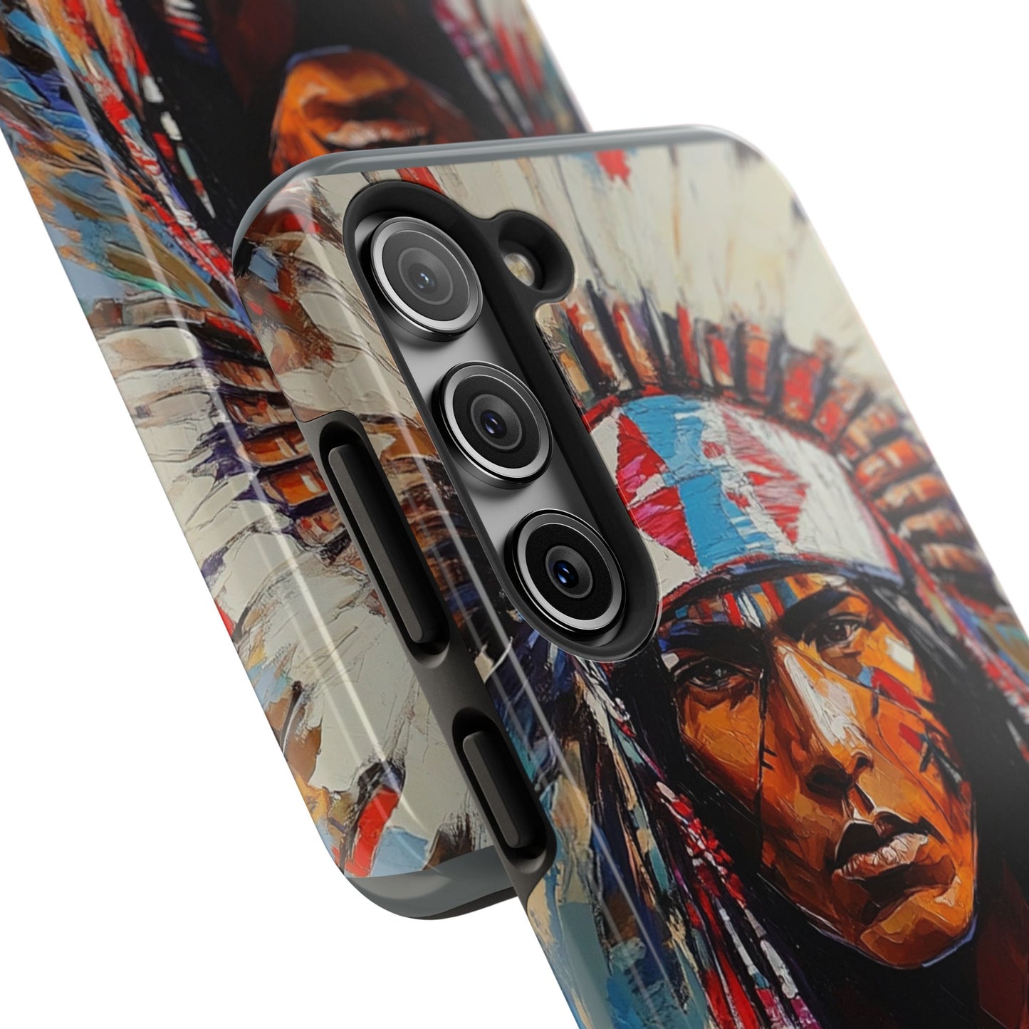 Apache Man Tough Phone Case, Native American Phone Cover, Durable Phone Shell, Tribal Design Case, Western Phone Protector