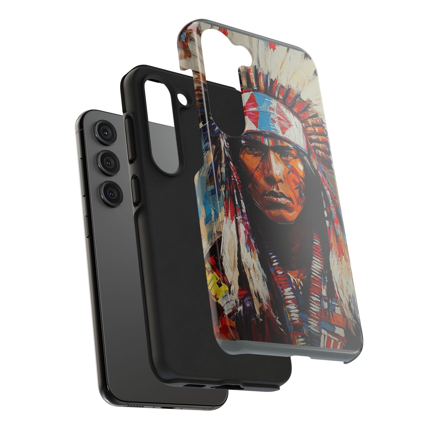 Apache Man Tough Phone Case, Native American Phone Cover, Durable Phone Shell, Tribal Design Case, Western Phone Protector