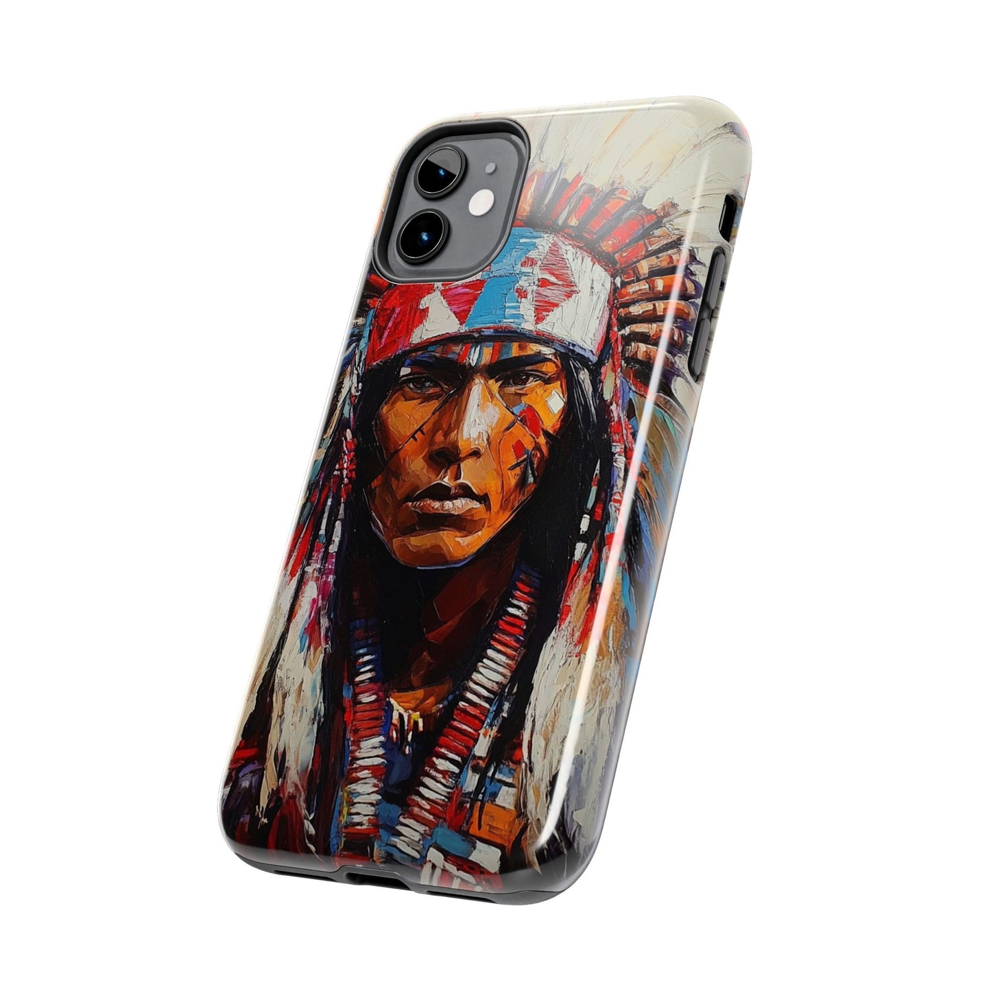 Apache Man Tough Phone Case, Native American Phone Cover, Durable Phone Shell, Tribal Design Case, Western Phone Protector