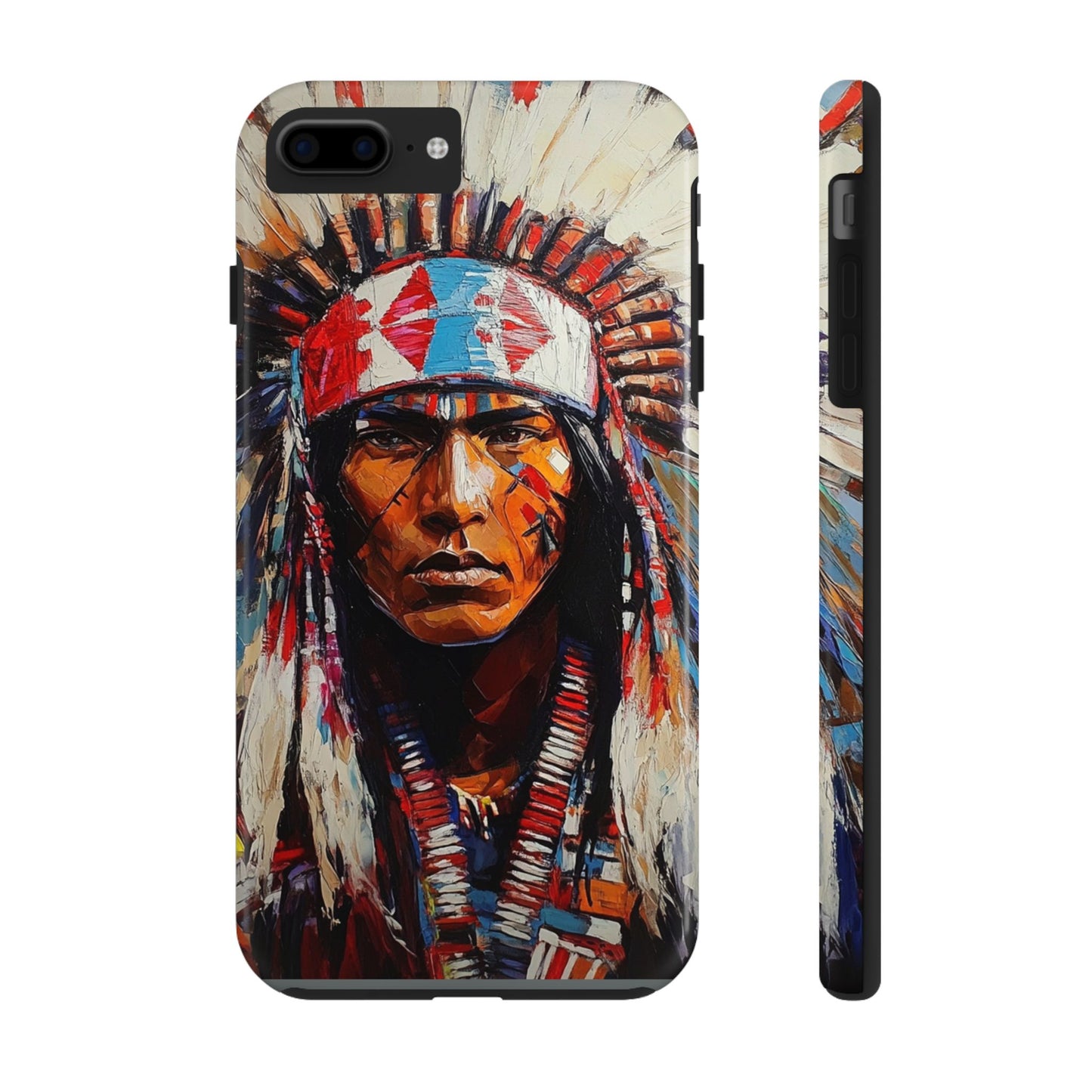 Apache Man Tough Phone Case, Native American Phone Cover, Durable Phone Shell, Tribal Design Case, Western Phone Protector